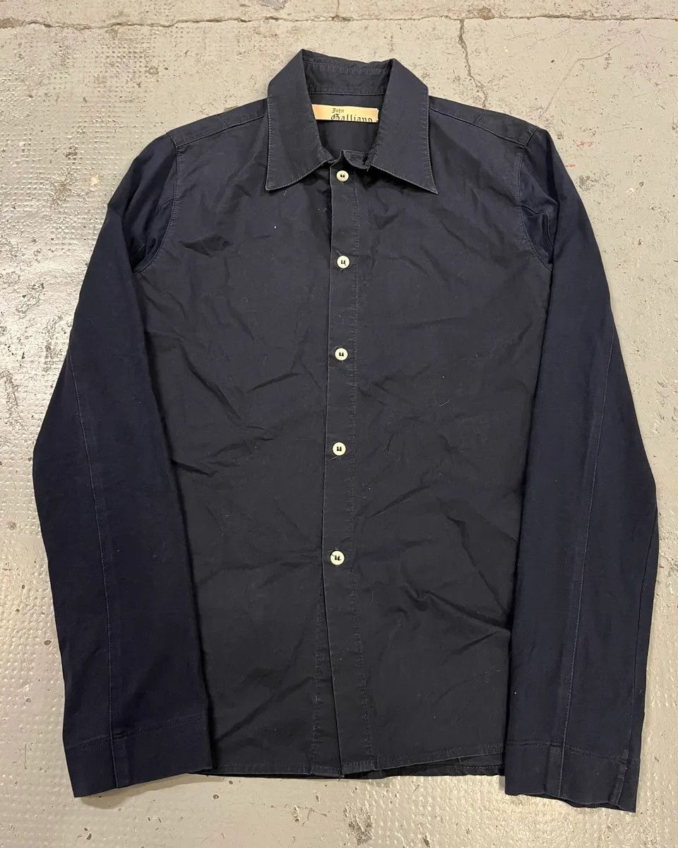 John Galliano 2010s Galliano UK Flag Print Navy Shirt Size US XS / EU 42 / 0 - 5 Thumbnail