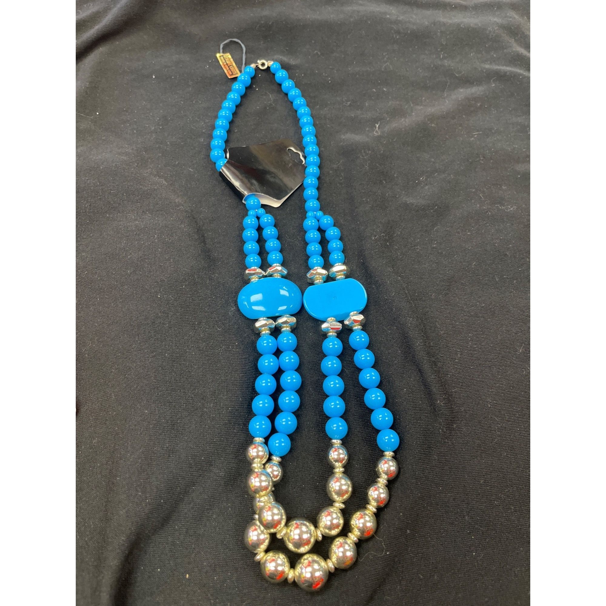 Other Lucite Genuine wms blue silver 14" beaded necklace SKU 9843 Size ONE SIZE - 5 Thumbnail