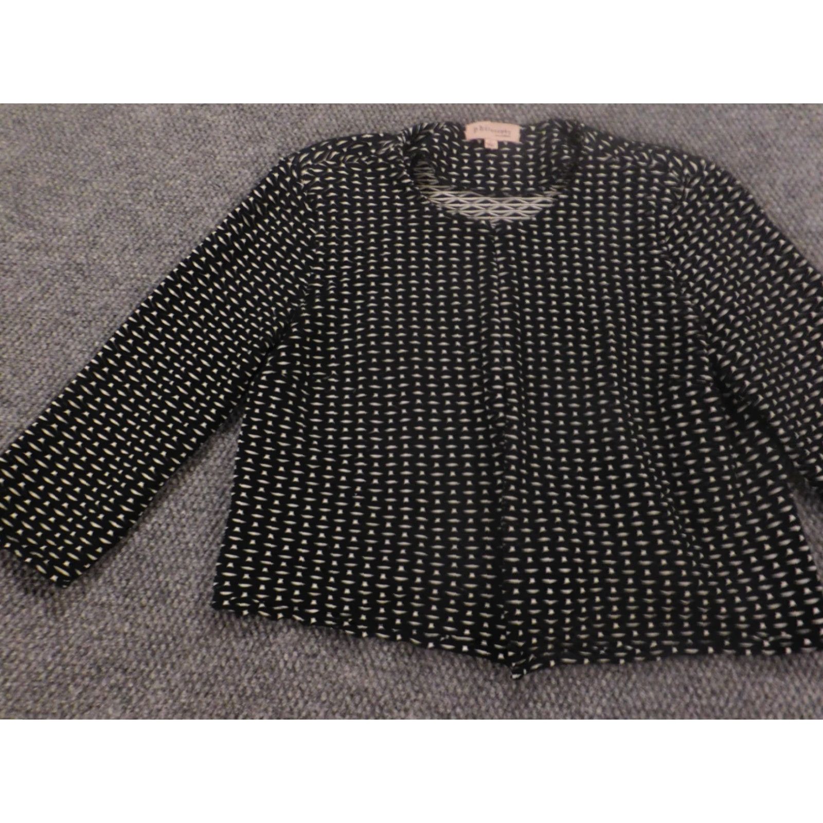 Jones New York Jones New York Philosophy Womens Sweater XL Black Cardigan Open-Knit Turtleneck Pullover Raglan Sleeve Logo Knit Modern Size XL / US 12-14 / IT 48-50 - 3 Thumbnail
