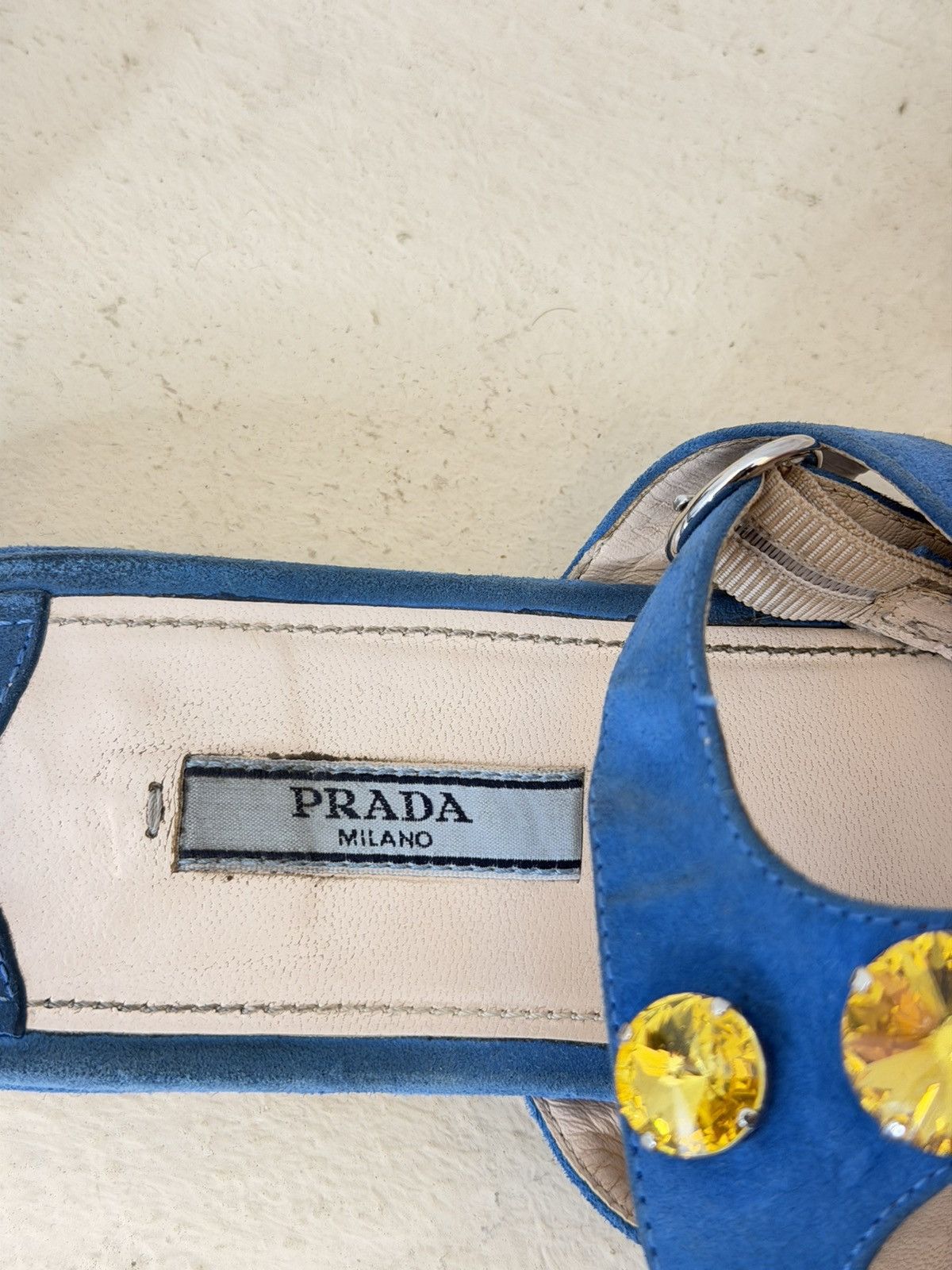 Prada Vintage Prada Suede/Leather Crystal Flip Flops Size 41 Size US 11 / IT 41 - 6 Thumbnail