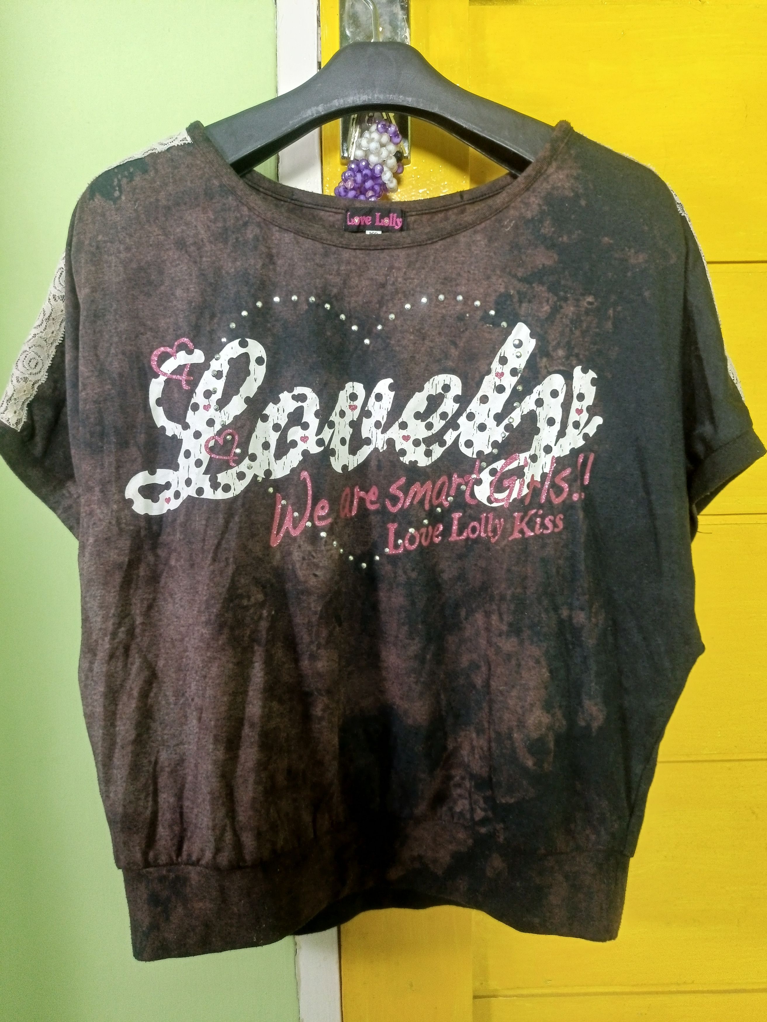 If Six Was Nine × Japanese Brand × Vintage ❤️LOVE LOLLY ❤️Tie Die Batwing Short T-Shirt Size L / US 10 / IT 46 - 14 Thumbnail