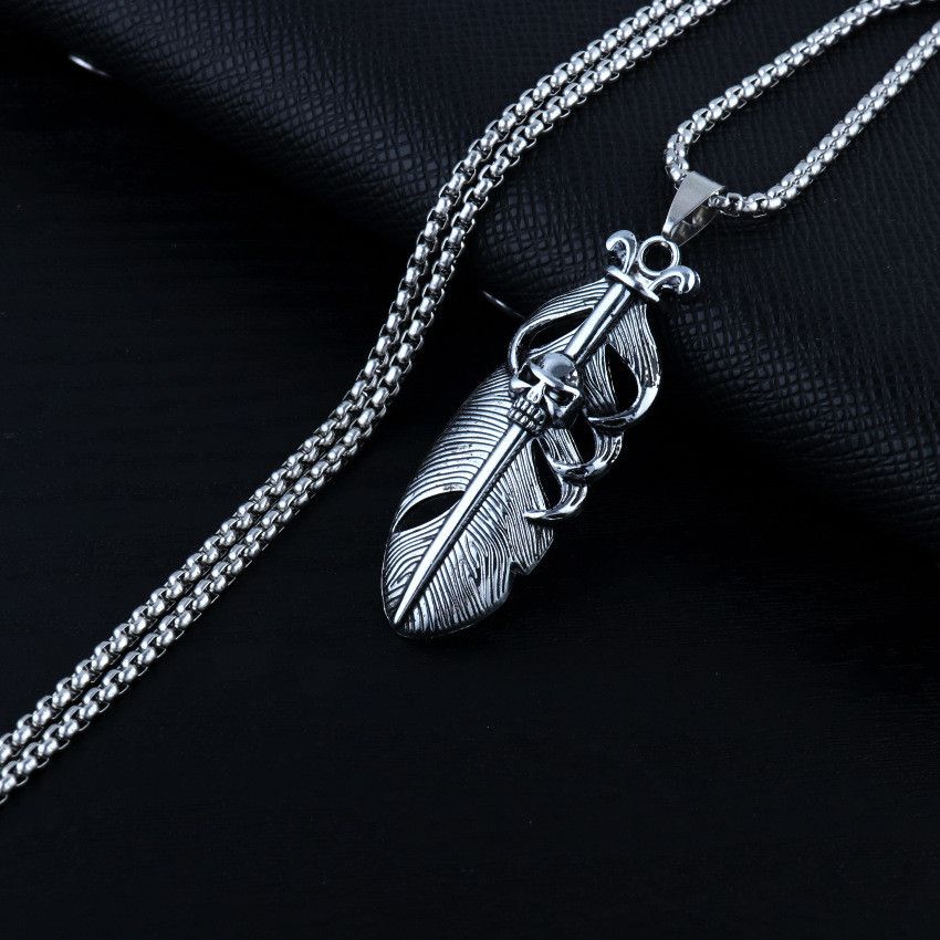 Japanese Brand Skull Feather Necklace Size ONE SIZE - 3 Thumbnail