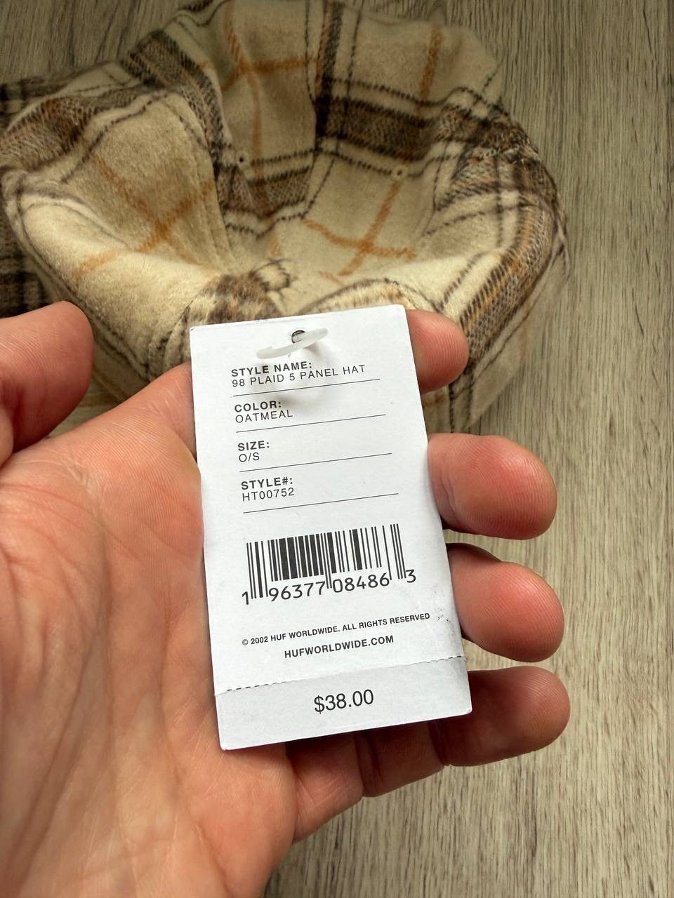 Huf HUF 98 plaid 5 panel hat color oatmeal Size ONE SIZE - 7 Thumbnail