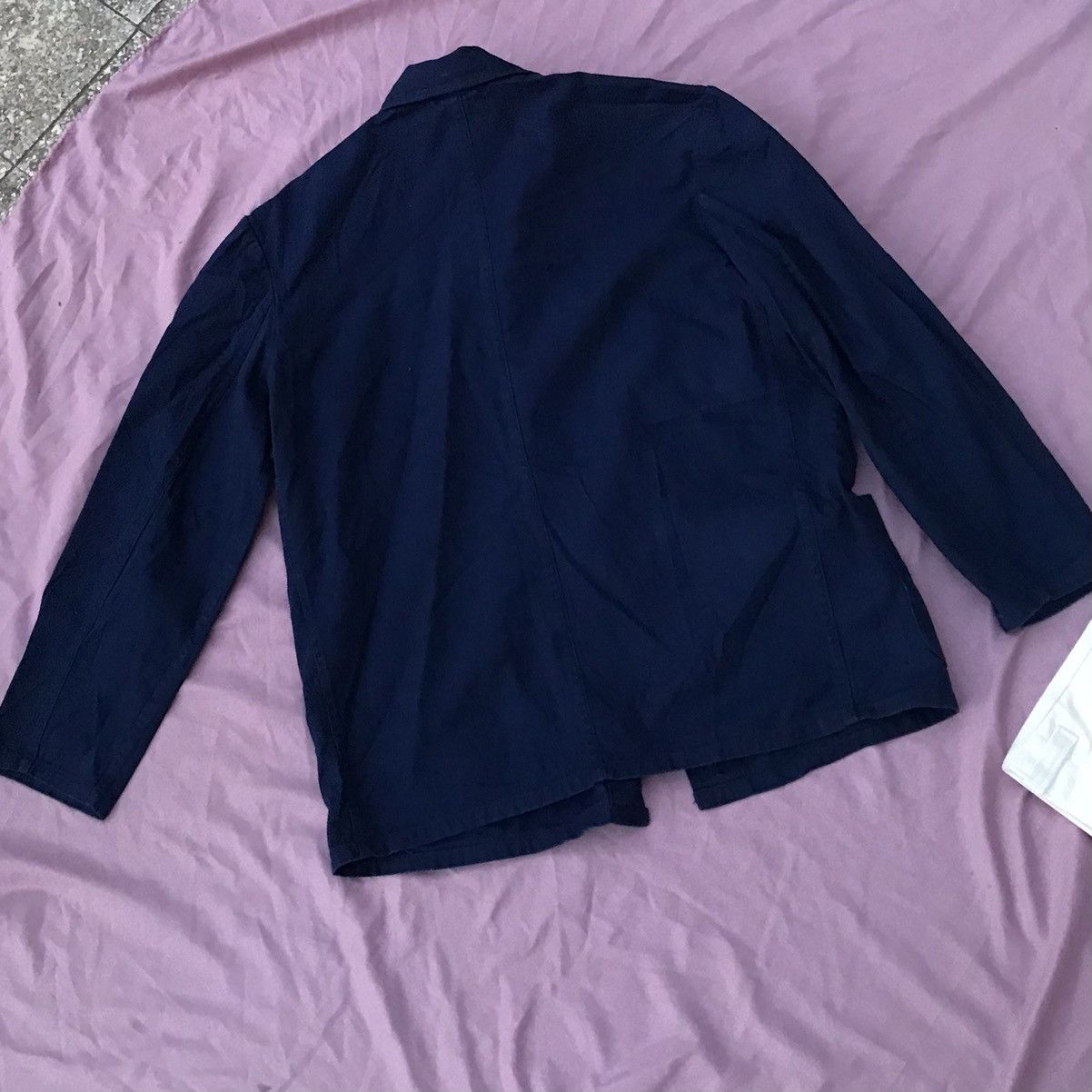 Other NAVY HERRINGBONE HBT HIGH QUALITY COTTON CHORE JACKET Size US M / EU 48-50 / 2 - 12 Thumbnail