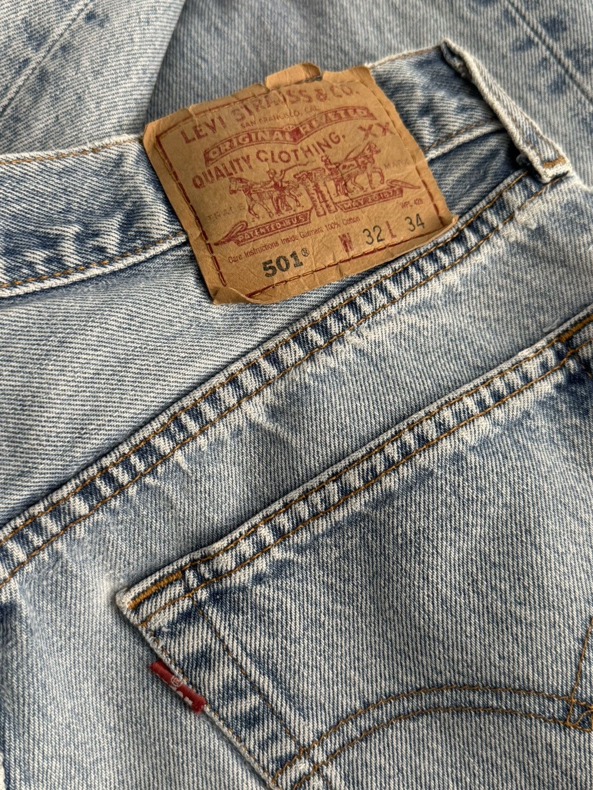 Levi's Vintage Clothing Vintage 00’s Levi’s 501 XX Denim Washed Jeans Size US 30 / EU 46 - 7 Thumbnail