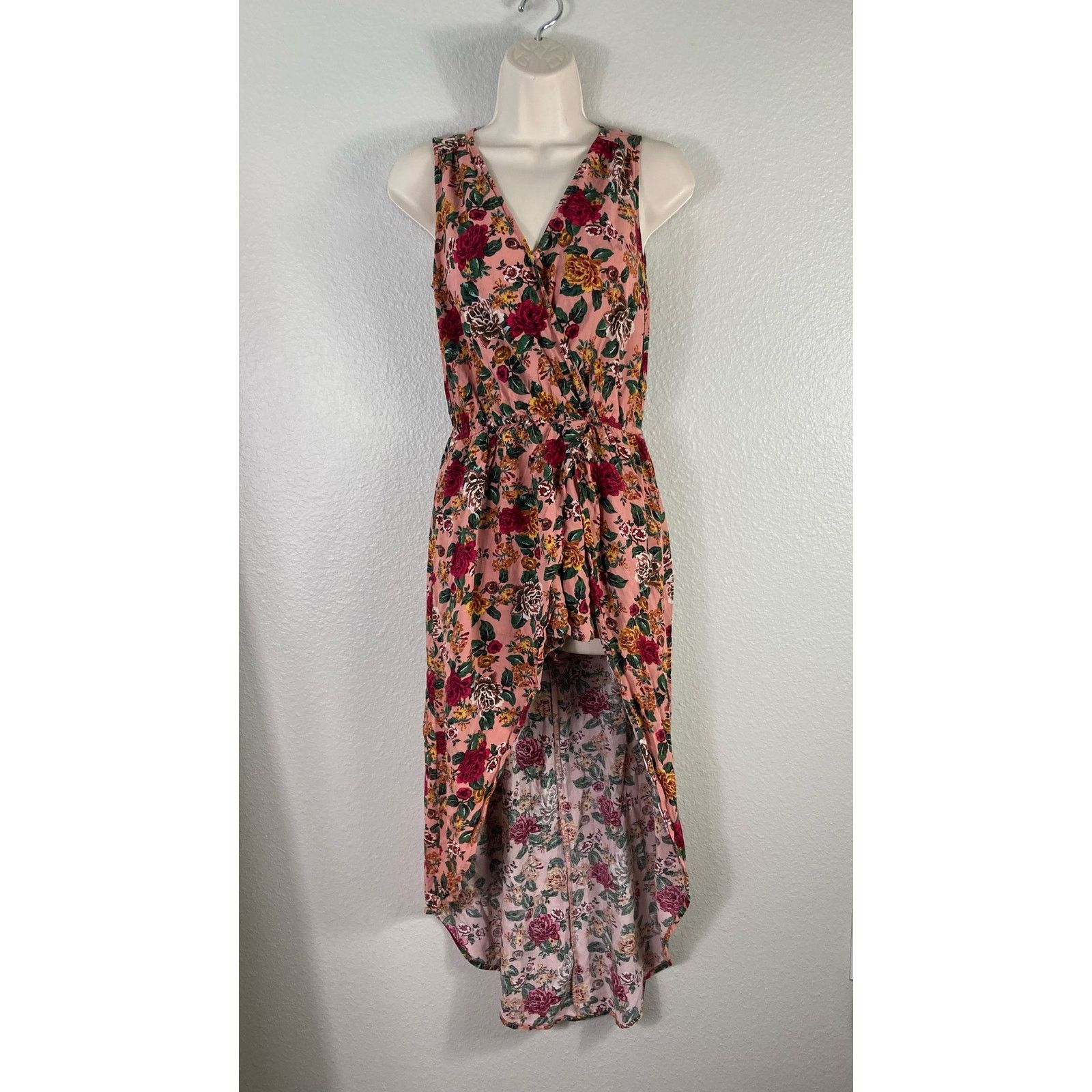 Other Pink Floral Juniors Dress Sz M Inner Shorts Summer Casual Size M / US 6-8 / IT 42-44 - 2 Thumbnail