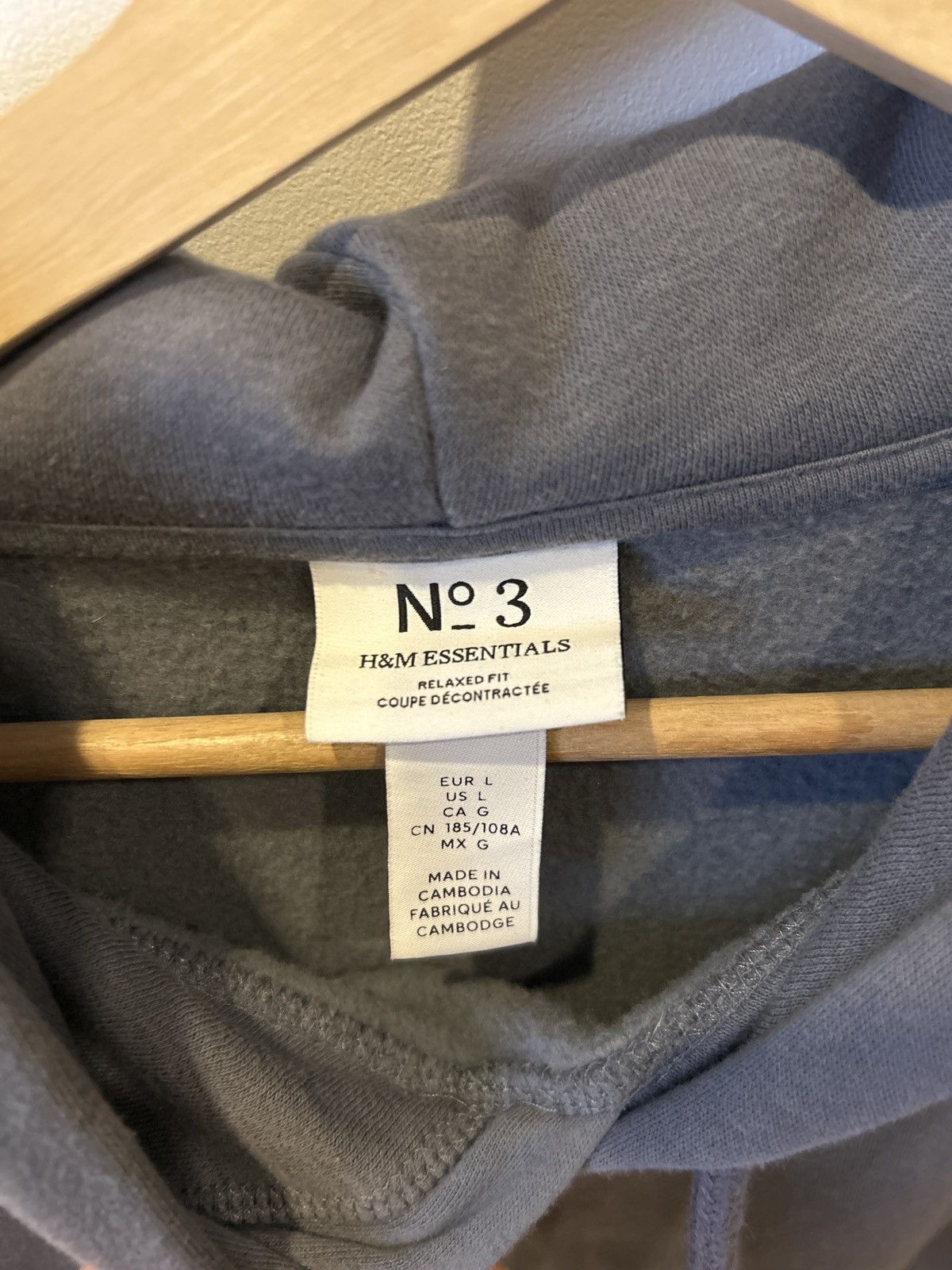 H&M × Vintage N3 H&M essentials grey hoodie Size US L / EU 52-54 / 3 - 4 Thumbnail