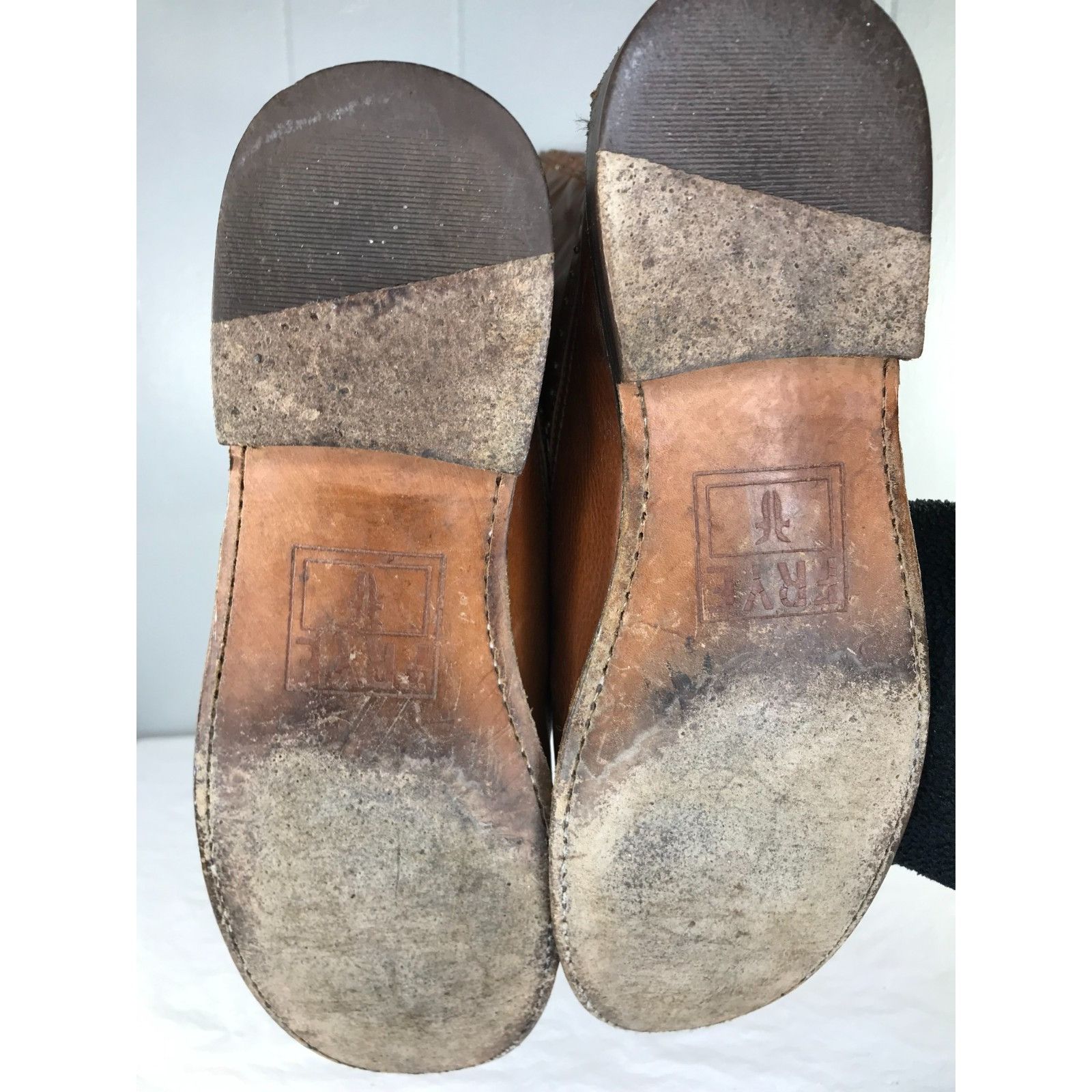 Frye VTG Frye Leather Paige Dk Brown Studded Riding Boots Tall Wo Size US 7.5 / IT 37.5 - 8 Thumbnail