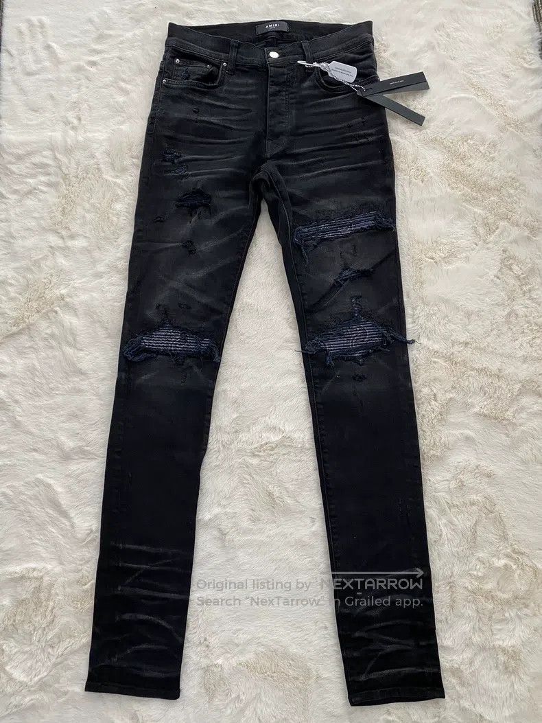 Amiri Amiri Size 32 Washed black-purple cashew flower MX1 patchwo Size US 32 / EU 48 - 1 Thumbnail