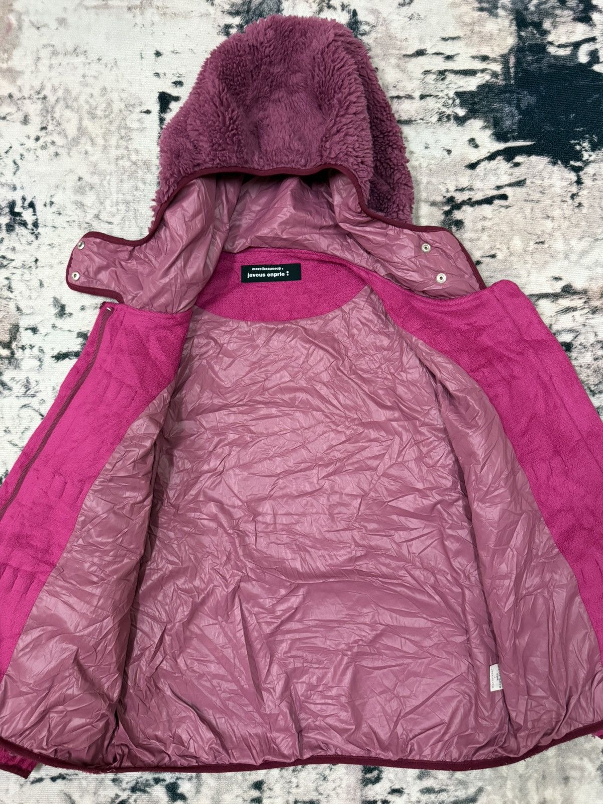 Issey Miyake × Japanese Brand × mercibeaucoup Mercibeaucoup x Jevous Enprie Shearling Duffle Hoodie Jacket Size US S / EU 44-46 / 1 - 6 Thumbnail