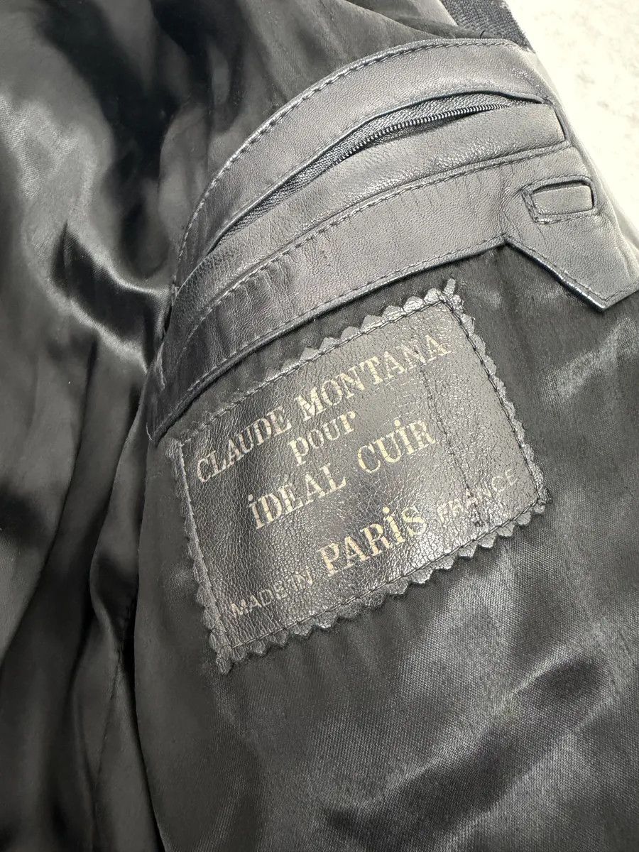 Claude Montana 1990s Claude Montana Black Padded Biker Leather Jacket Size US M / EU 48-50 / 2 - 11 Thumbnail