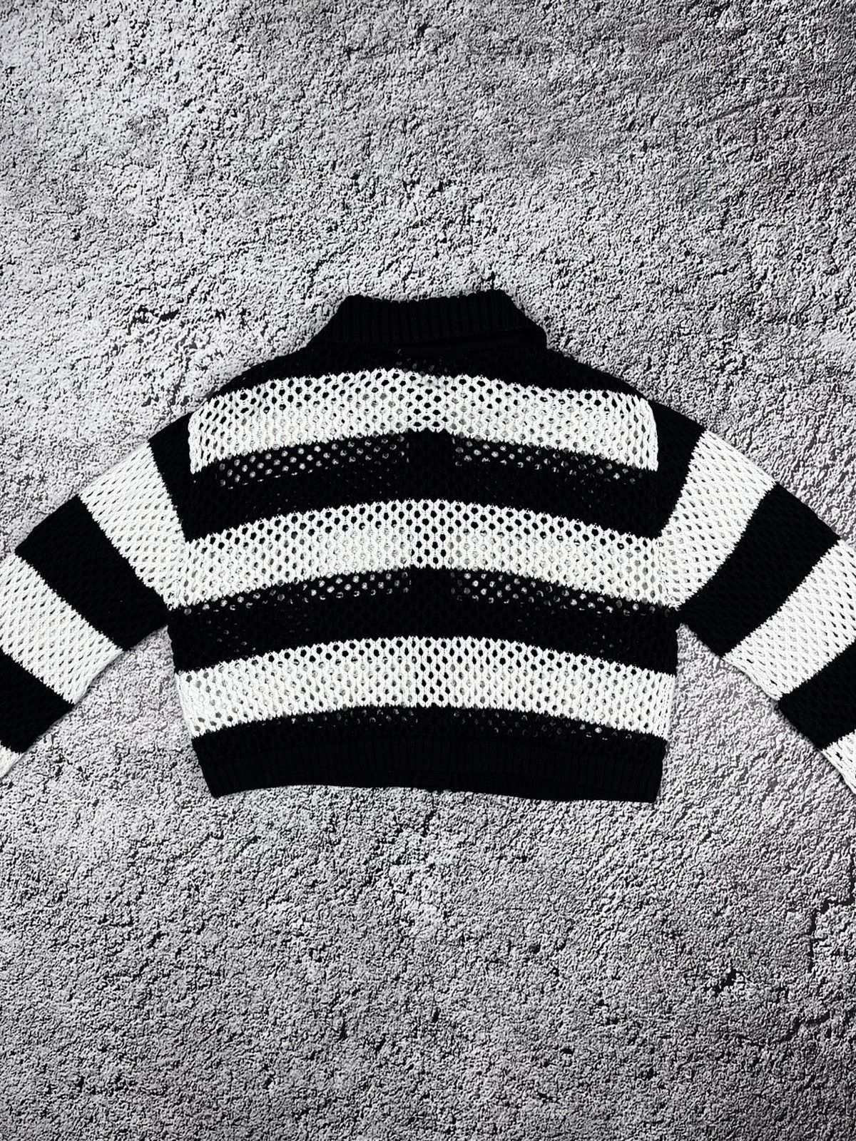 Vintage Vintage Y2K striped mesh cardigan rock japanese size s Size S / US 4 / IT 40 - 6 Thumbnail