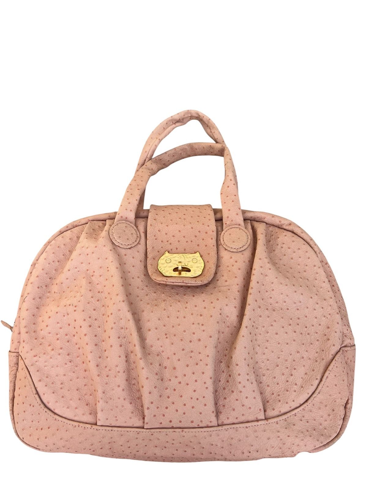 Leather Tsumori Chisato Japan Peach Ostrich Leather Weekend Bag Size ONE SIZE - 8 Thumbnail