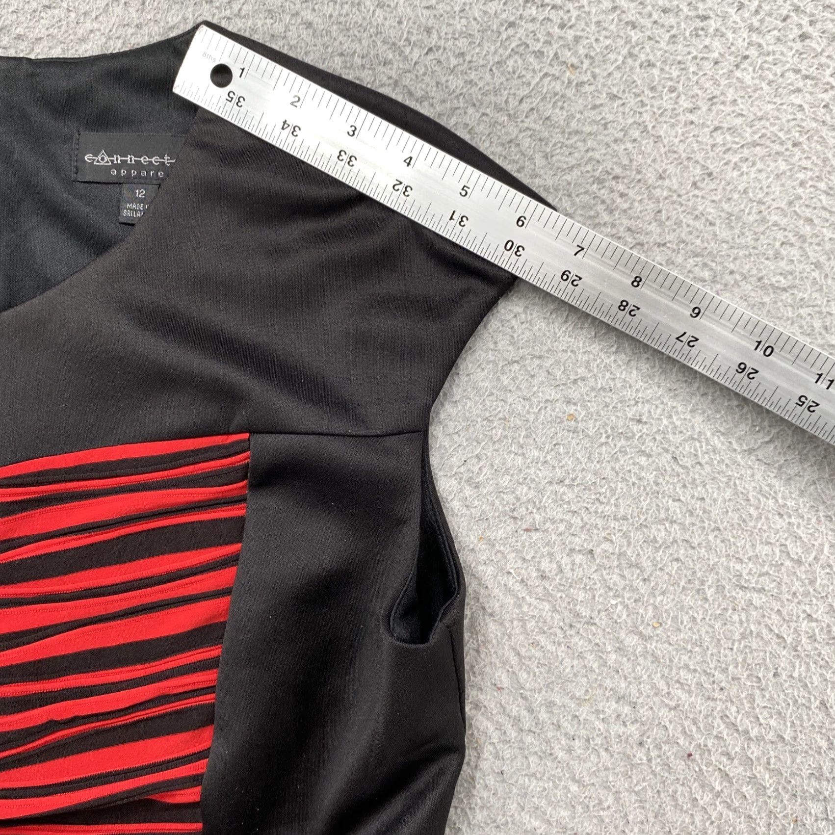 Vintage Connected Women’s Black Red Striped Sheath Sleeveless Polyester Dress Size 12 Size XL / US 12-14 / IT 48-50 - 6 Thumbnail