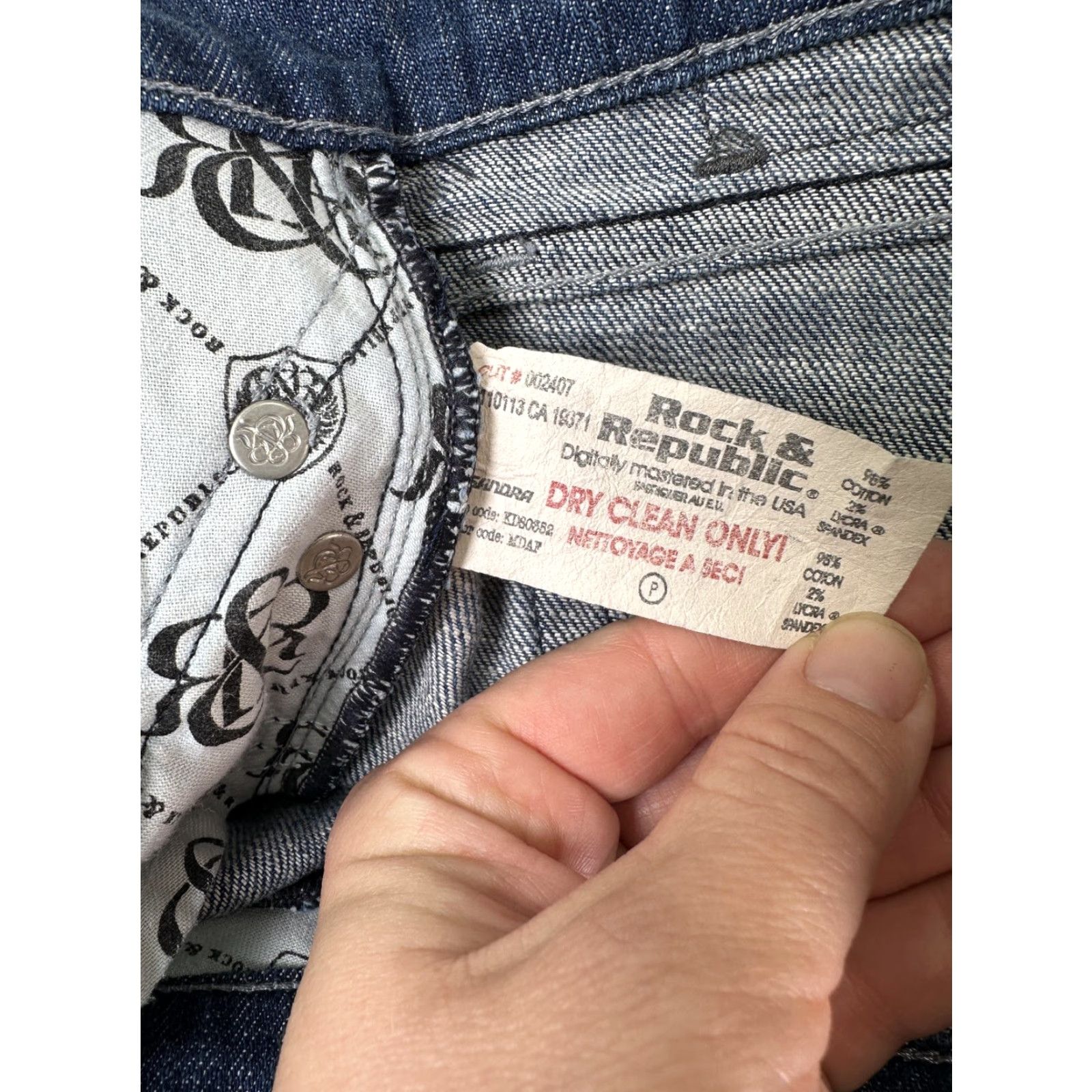 Vintage Rock & Republic Jeans Womens 27 Blue Bootcut Rhinestone Denim Medium Wash Size 27" / US 4 / IT 40 - 4 Thumbnail