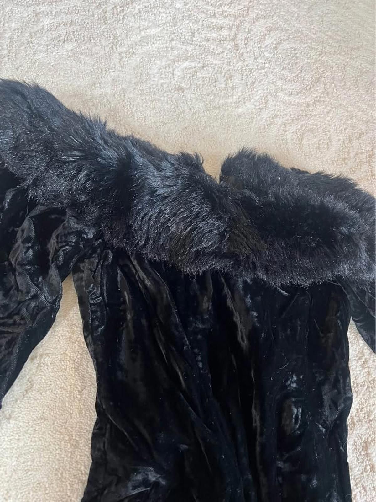Designer Vintage 90s Tadashi Black Velvet Dress– Made in USA– Size 12 Size XL / US 12-14 / IT 48-50 - 4 Thumbnail