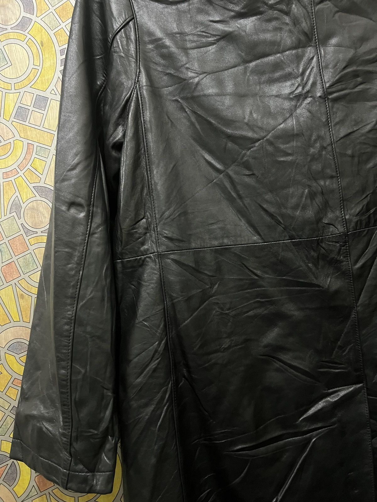 Japanese Brand × Leather VISARUNO Leather Balmac Coat Spring Trench Long Coat Luxury Size US M / EU 48-50 / 2 - 9 Thumbnail