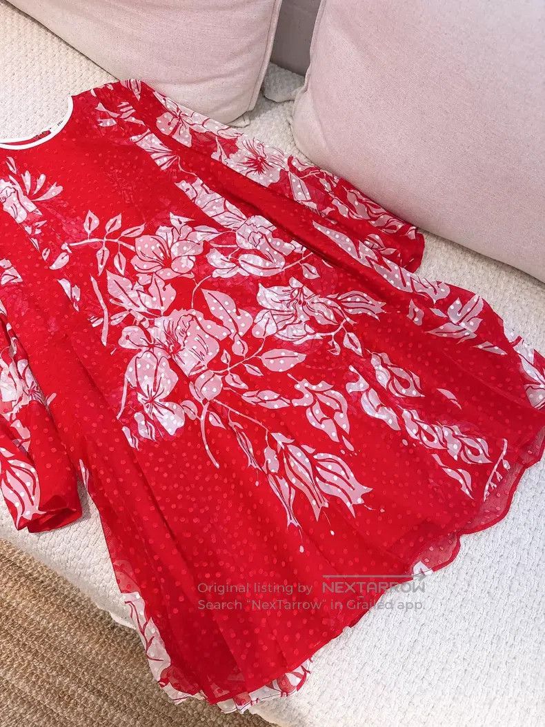 Fendi Fendi Heavy Embroidered Polka Dot Silk Printed Dress Size XS / US 0-2 / IT 36-38 - 3 Thumbnail