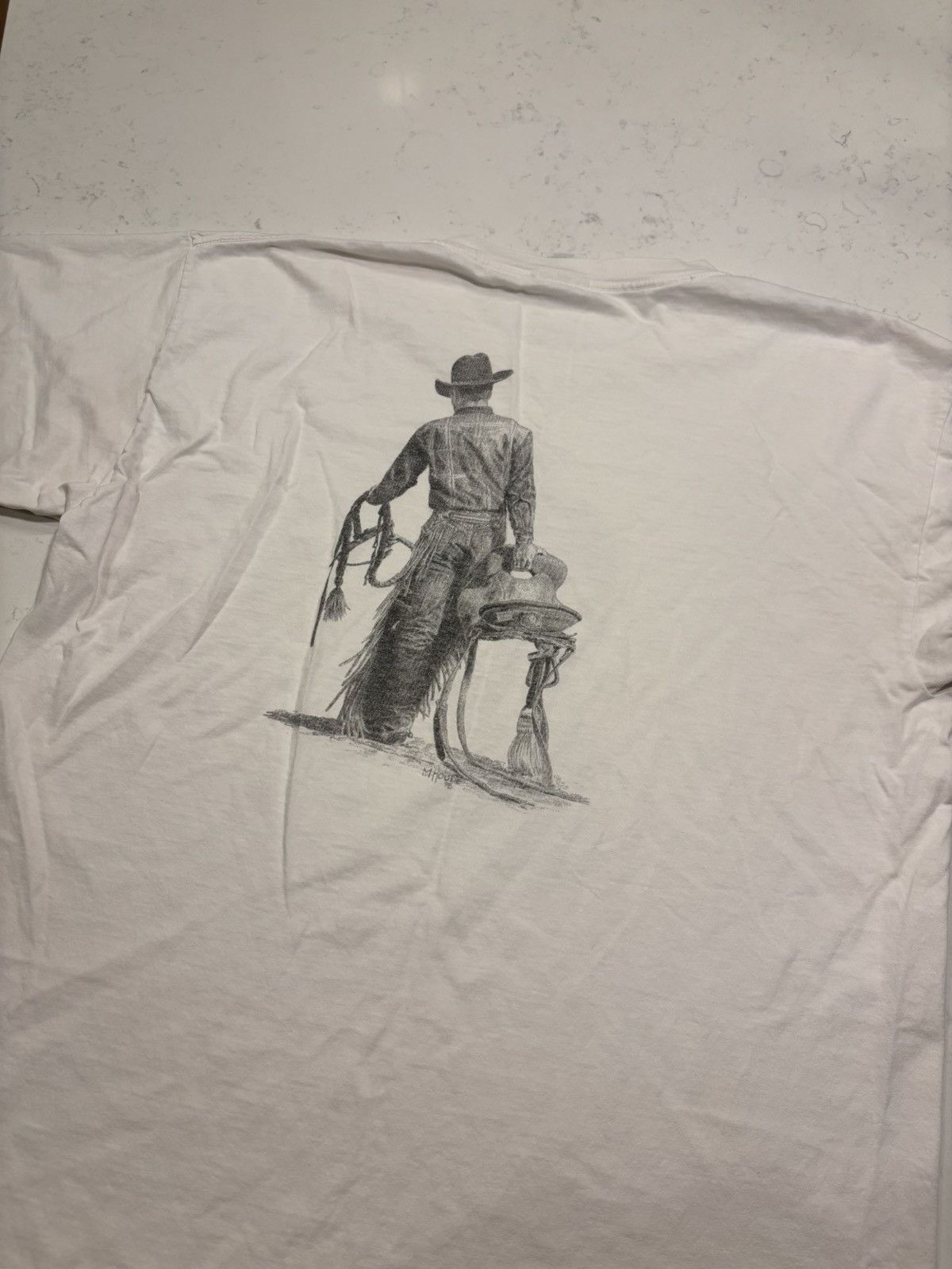 Vintage Vintage Cowboy Western Tee Shirt Size US XL / EU 56 / 4 - 3 Thumbnail