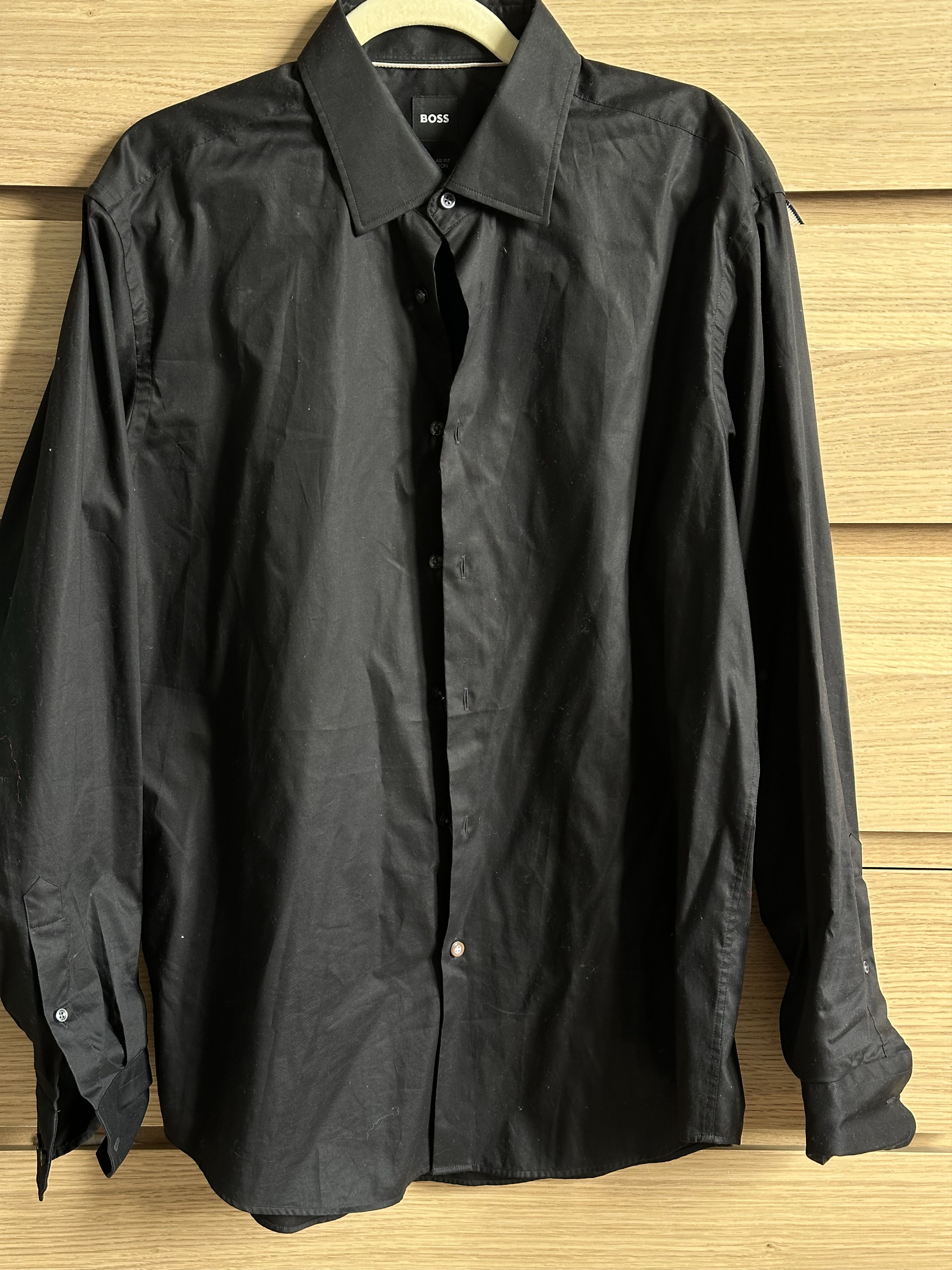 Hugo Boss Boss Regular fit black shirt Size US XL / EU 56 / 4 - 1 Thumbnail