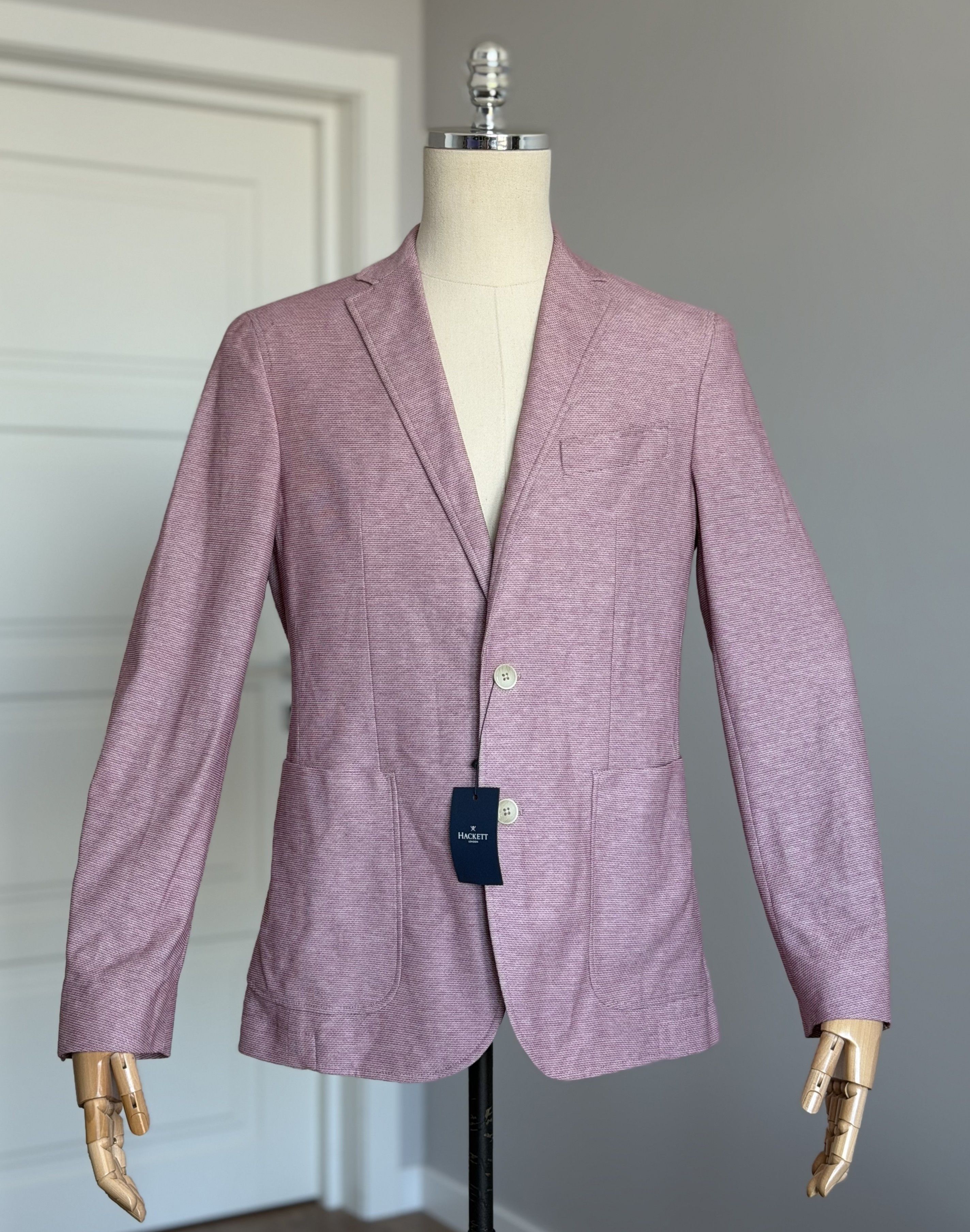 Hackett HACKETT London Textured Knit Blazer Jacket Color 280Berry Size 50R - 23 Thumbnail