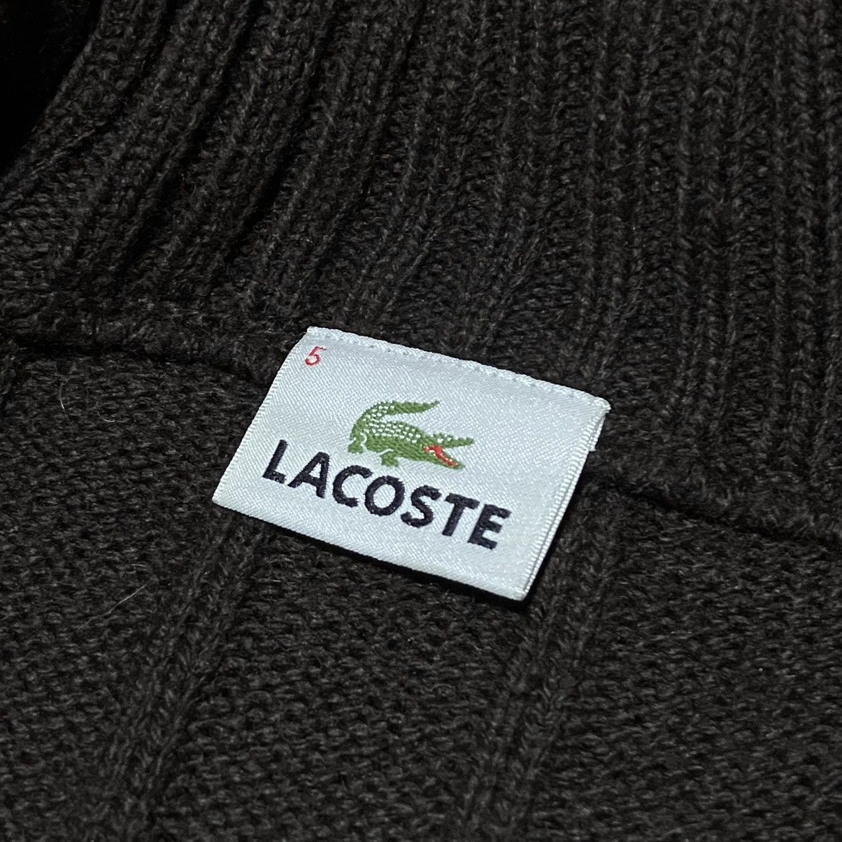 Lacoste Vintage LACOSTE Wool Cable Knit Doubleside Full Zip Sweater Size US L / EU 52-54 / 3 - 7 Thumbnail