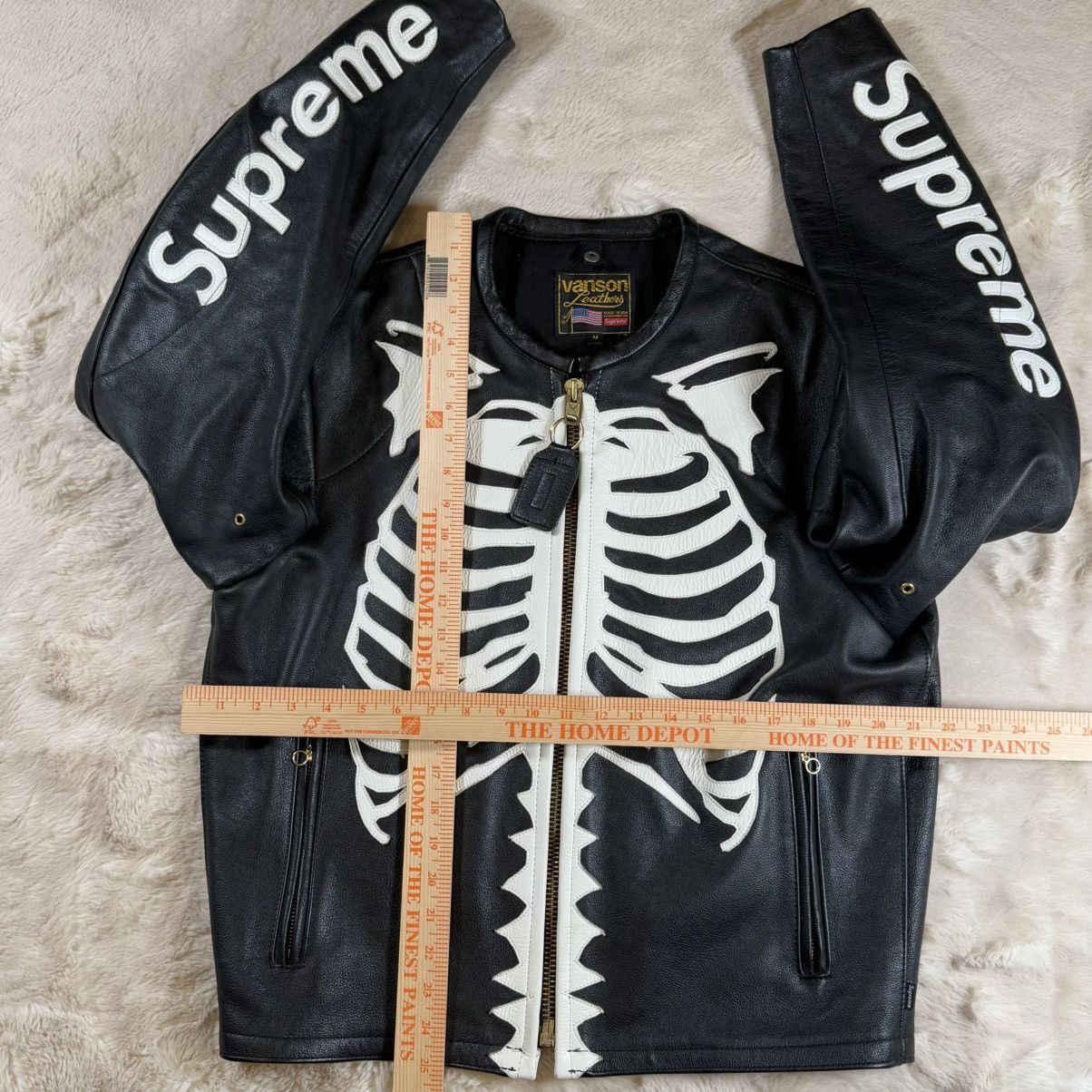Supreme × Vanson Leathers Supreme Vanson Leather Bones Jacket Black Men’s M (FW17) Size US M / EU 48-50 / 2 - 18 Thumbnail