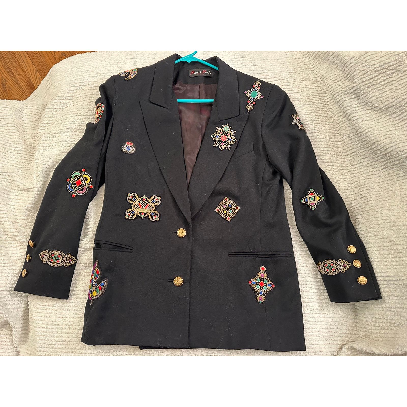 Other INCREDIBLE 80's WOOL BLAZER with PATCHES Size S / US 4 / IT 40 - 6 Thumbnail