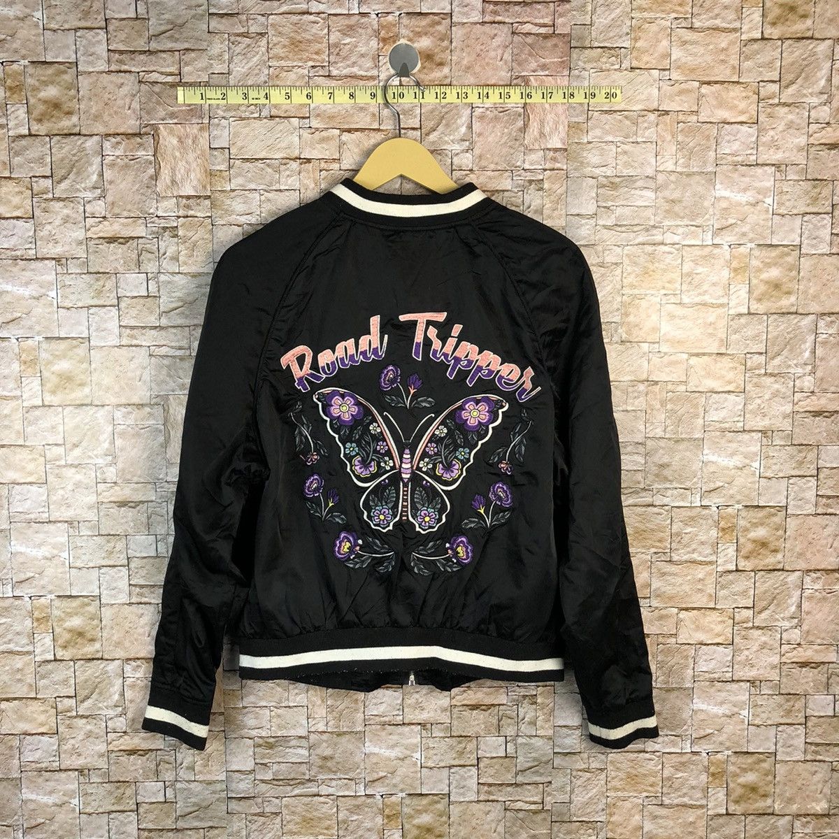 Japanese Brand Outerwear Road Tripper butterfly Black Bombers Jacket #A809 Size M / US 6-8 / IT 42-44 - 1 Thumbnail
