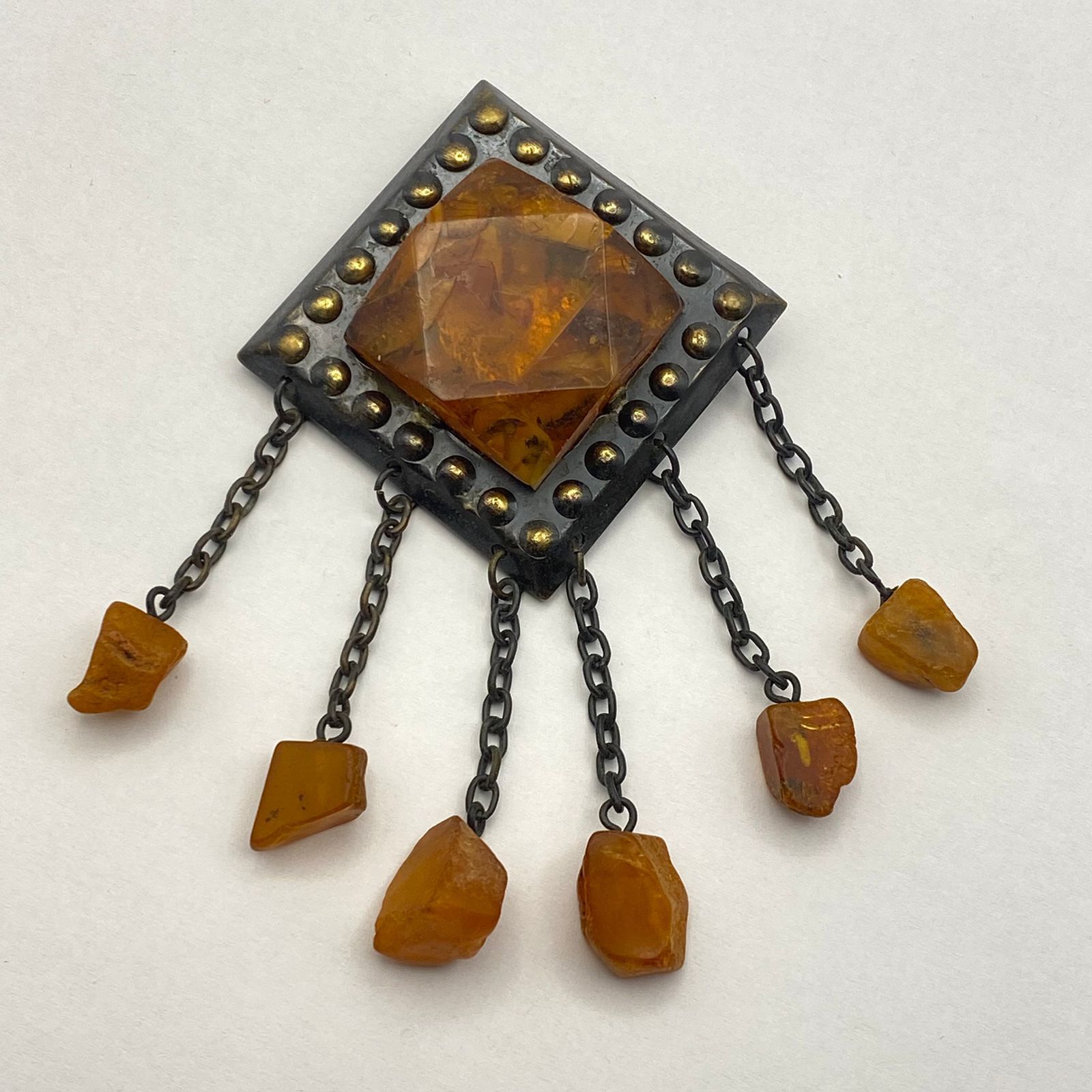 Vintage Vintage Soviet Huge Natural Amber Dangle Brooch 17.3g Size ONE SIZE - 1 Thumbnail