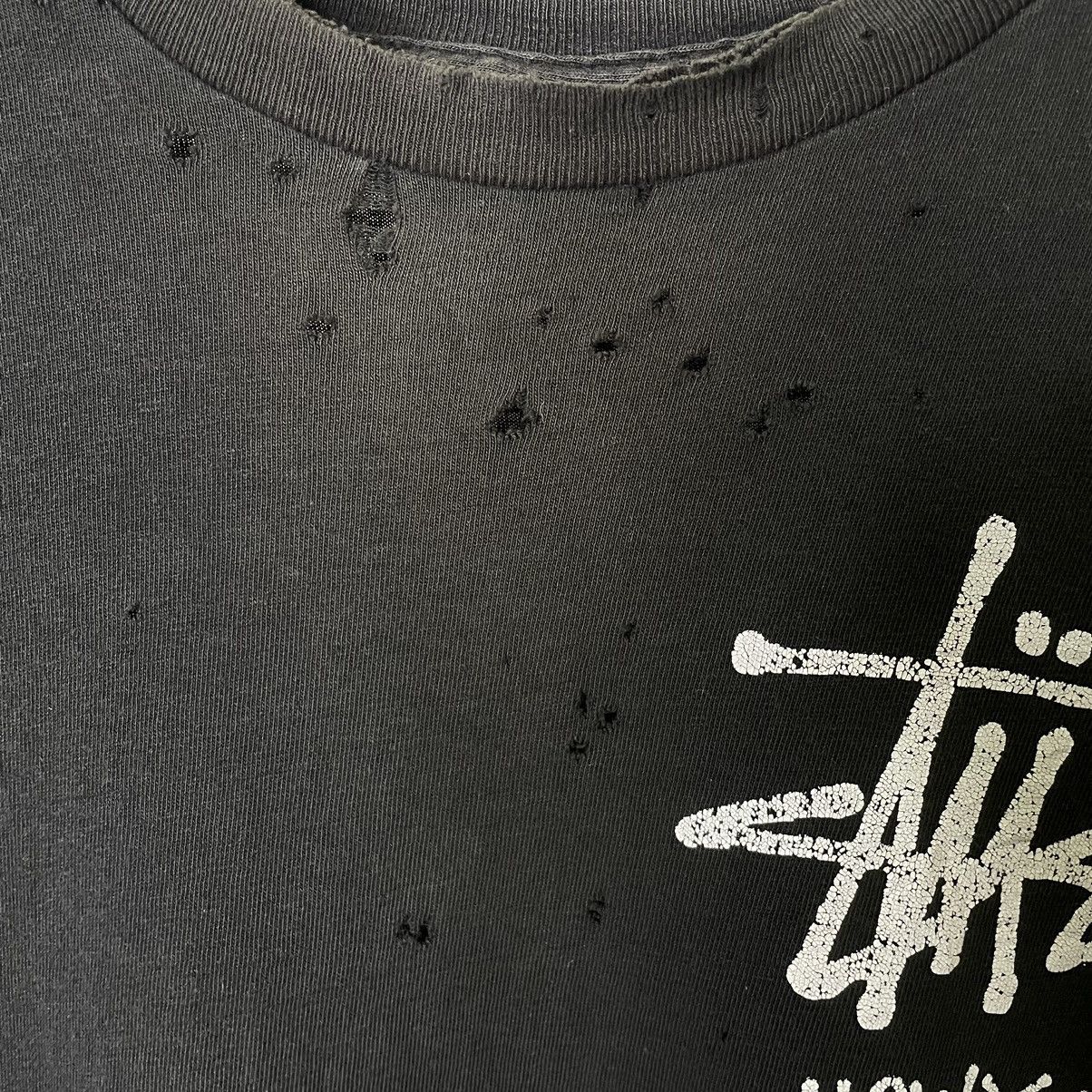 Stussy Vintage Y2K Stussy Tour Distressed T Shirt Faded Black Size US M / EU 48-50 / 2 - 3 Thumbnail