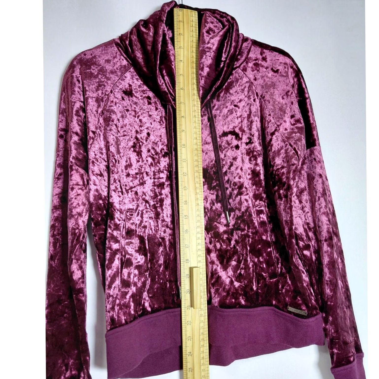 Betsey Johnson BETSEY JOHNSON PERFORMANCE Velvet Hoodie Women Size S Long Sleeve Solid Purple Size S / US 4 / IT 40 - 6 Thumbnail