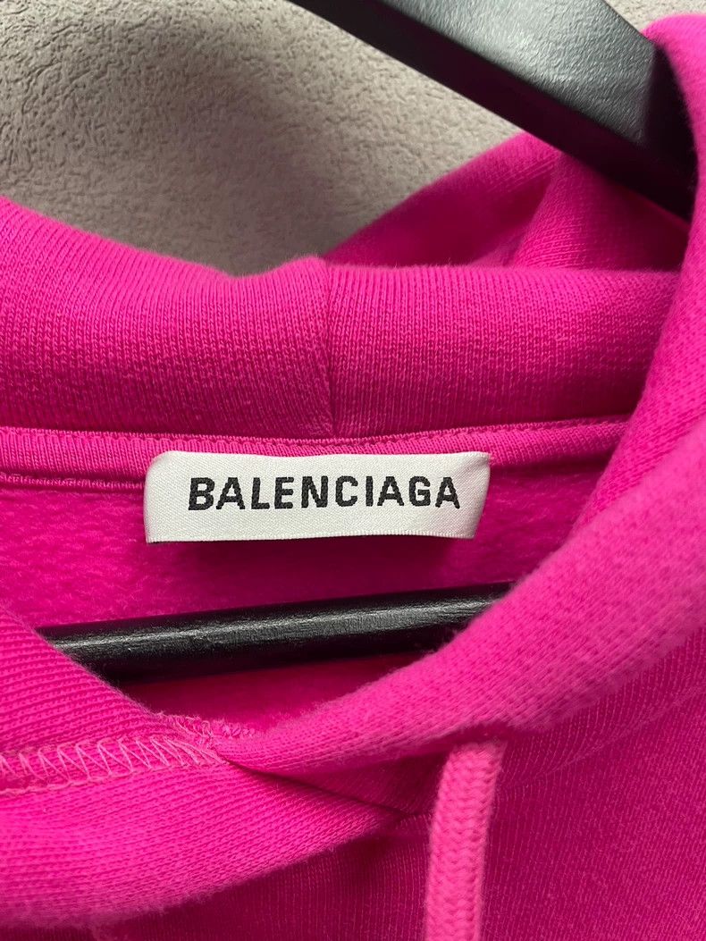 Balenciaga Balenciaga Fuchsia Hooded Fleece Sweatshirt Size US S / EU 44-46 / 1 - 5 Thumbnail