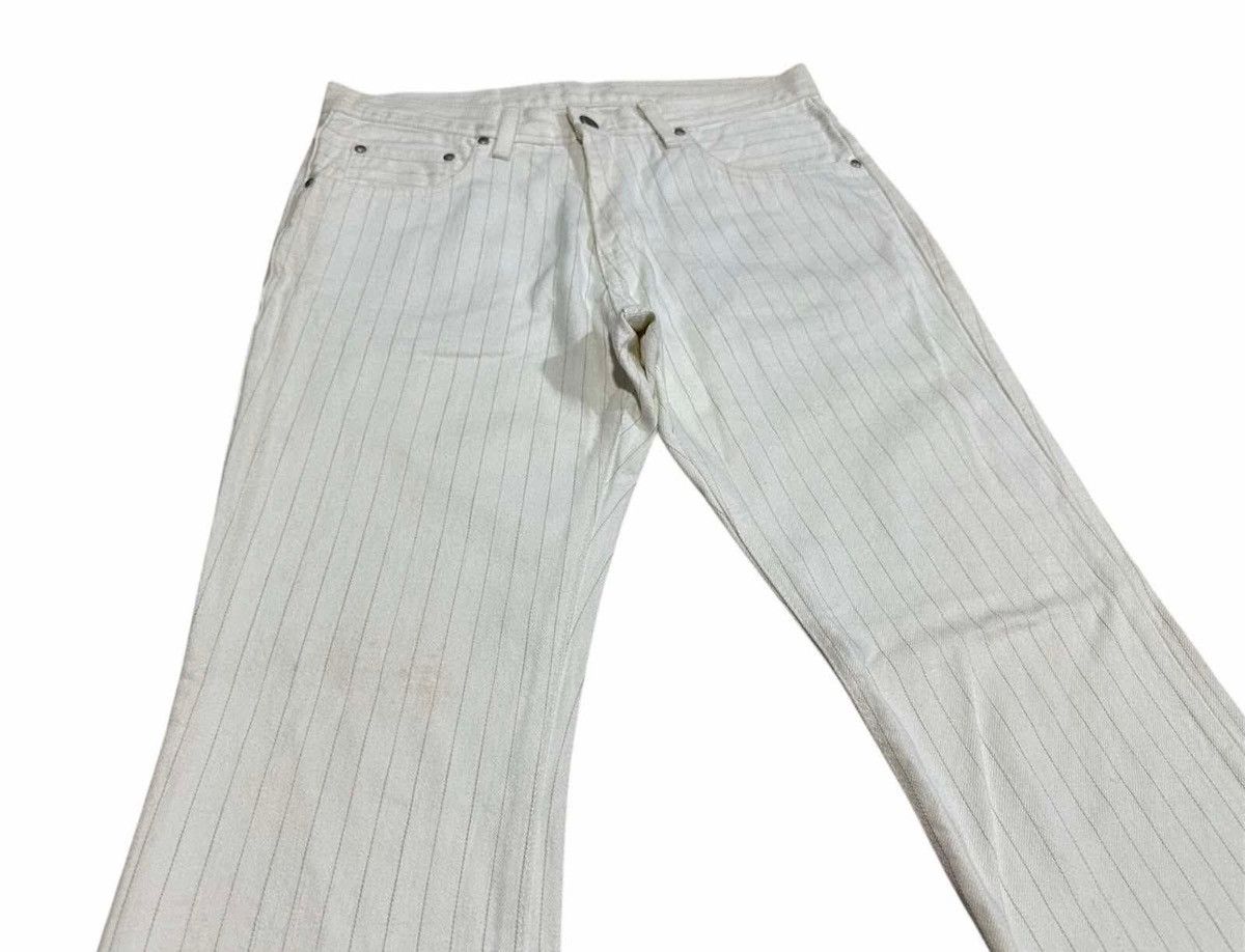 5351 POUR LES HOMMES 🔥Y2K Archived Abahouse Flared Denim Bootcut White Striped Size US 31 - 2 Thumbnail