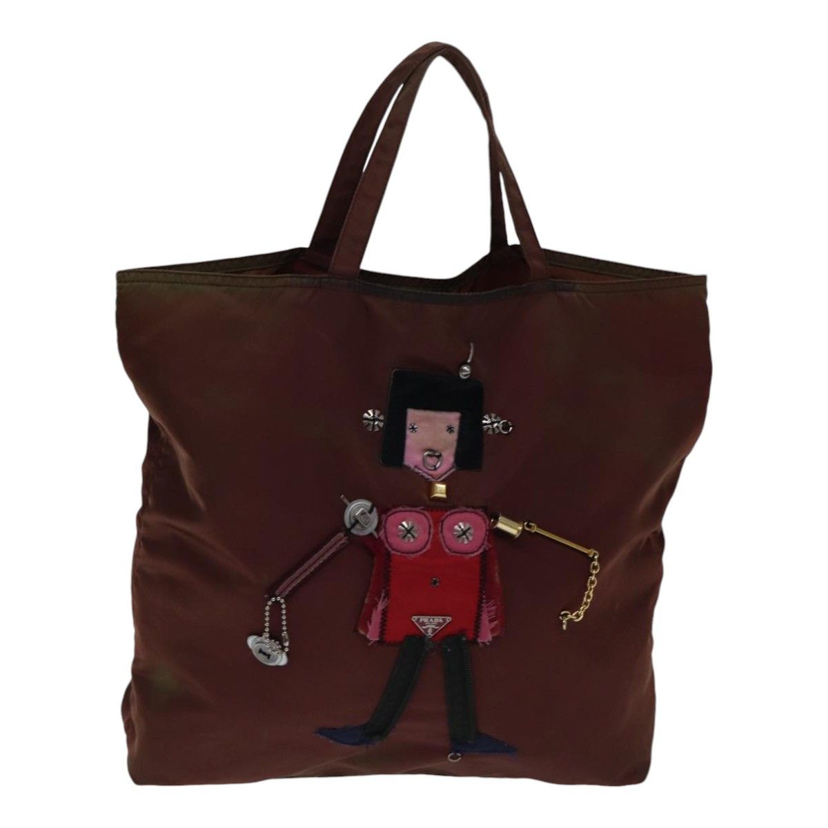 Prada Robot Brown Synthetic Tote Bag (Pre-Owned) Size ONE SIZE - 1 Thumbnail