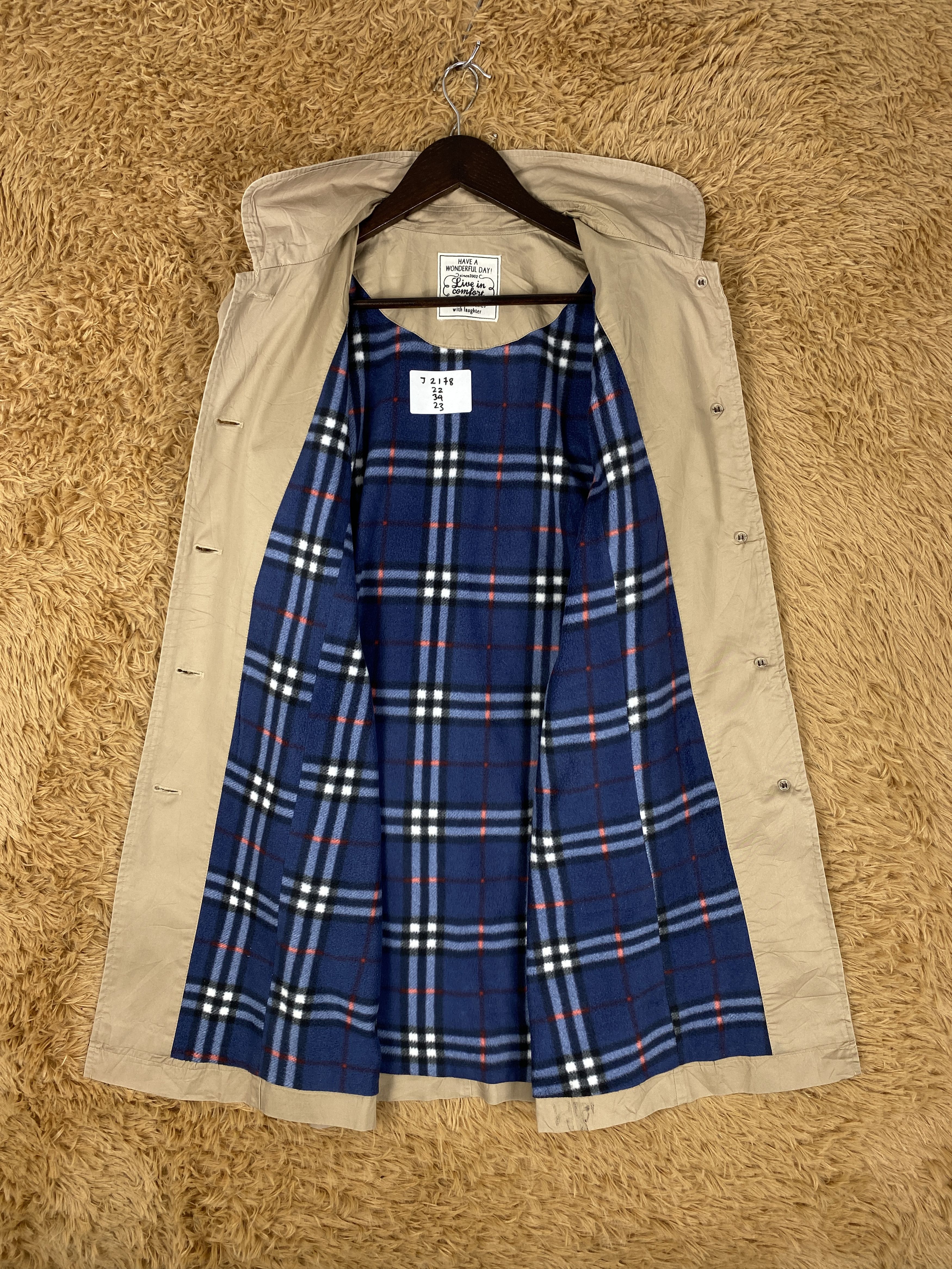 Japanese Brand Vintage Japanese Brand Checked Lining Long Jacket J2178 Size US S / EU 44-46 / 1 - 9 Thumbnail