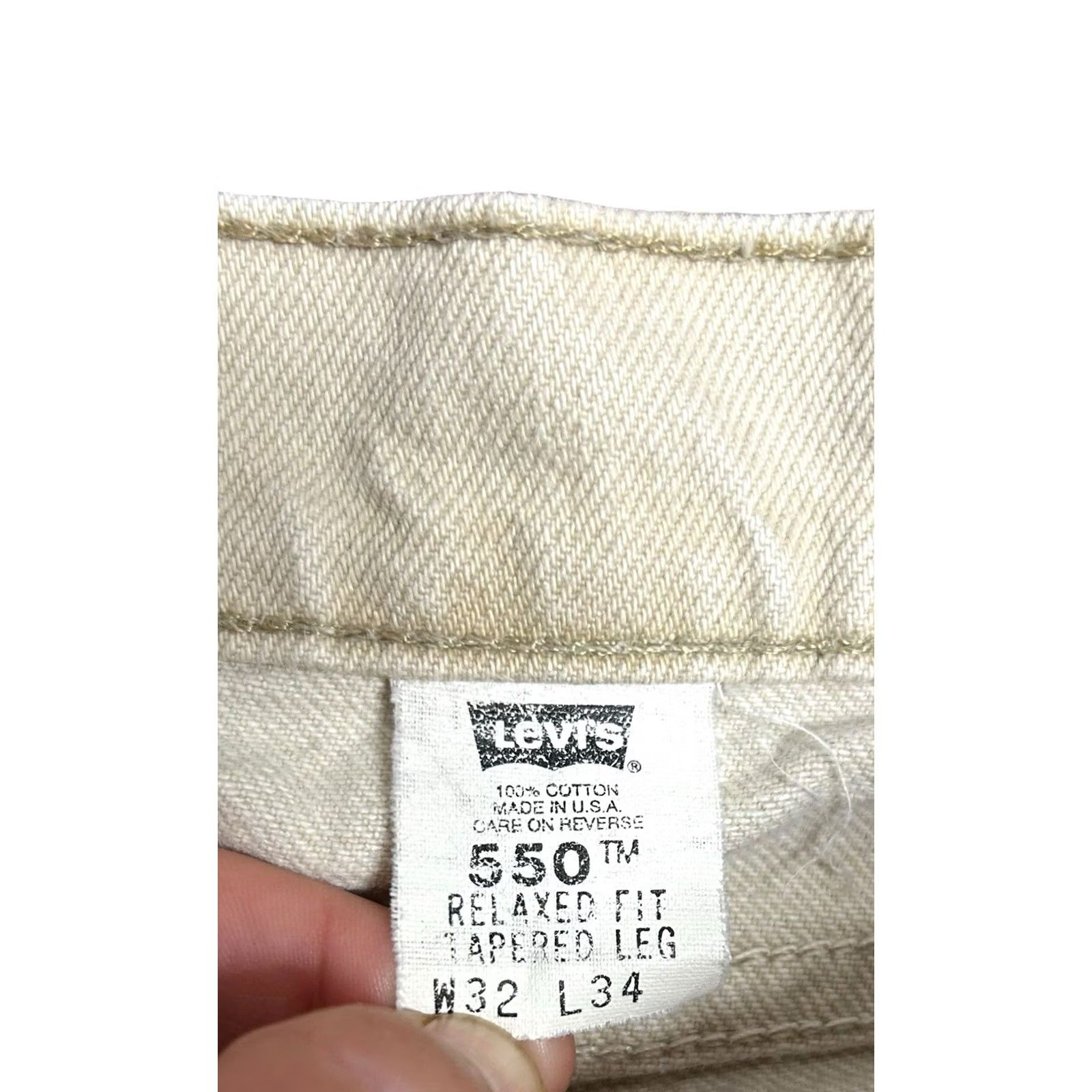 Levi's VINTAGE Levi's 550 Jeans Regular 32x34 Beige Cream 90s Tapered Leg USA Read Size US 32 / EU 48 - 7 Thumbnail