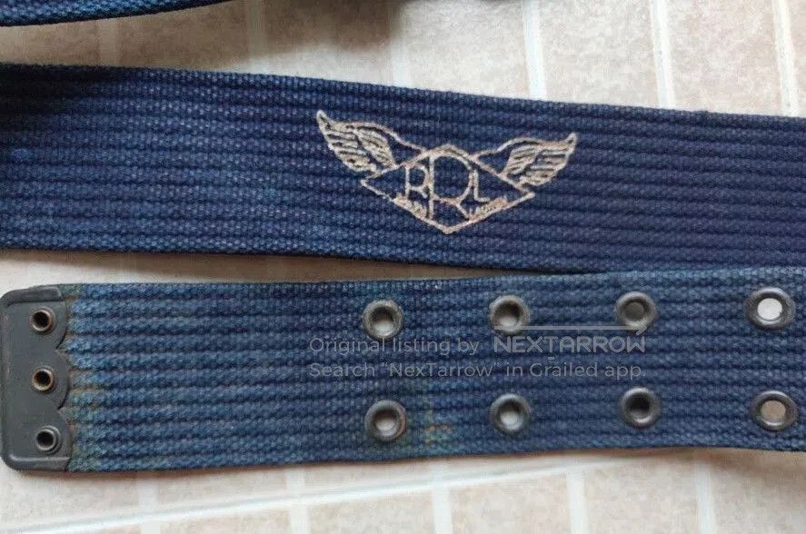 RRL Ralph Lauren Rare RRL Navy Canvas Leather Belt. Size ONE SIZE - 4 Thumbnail