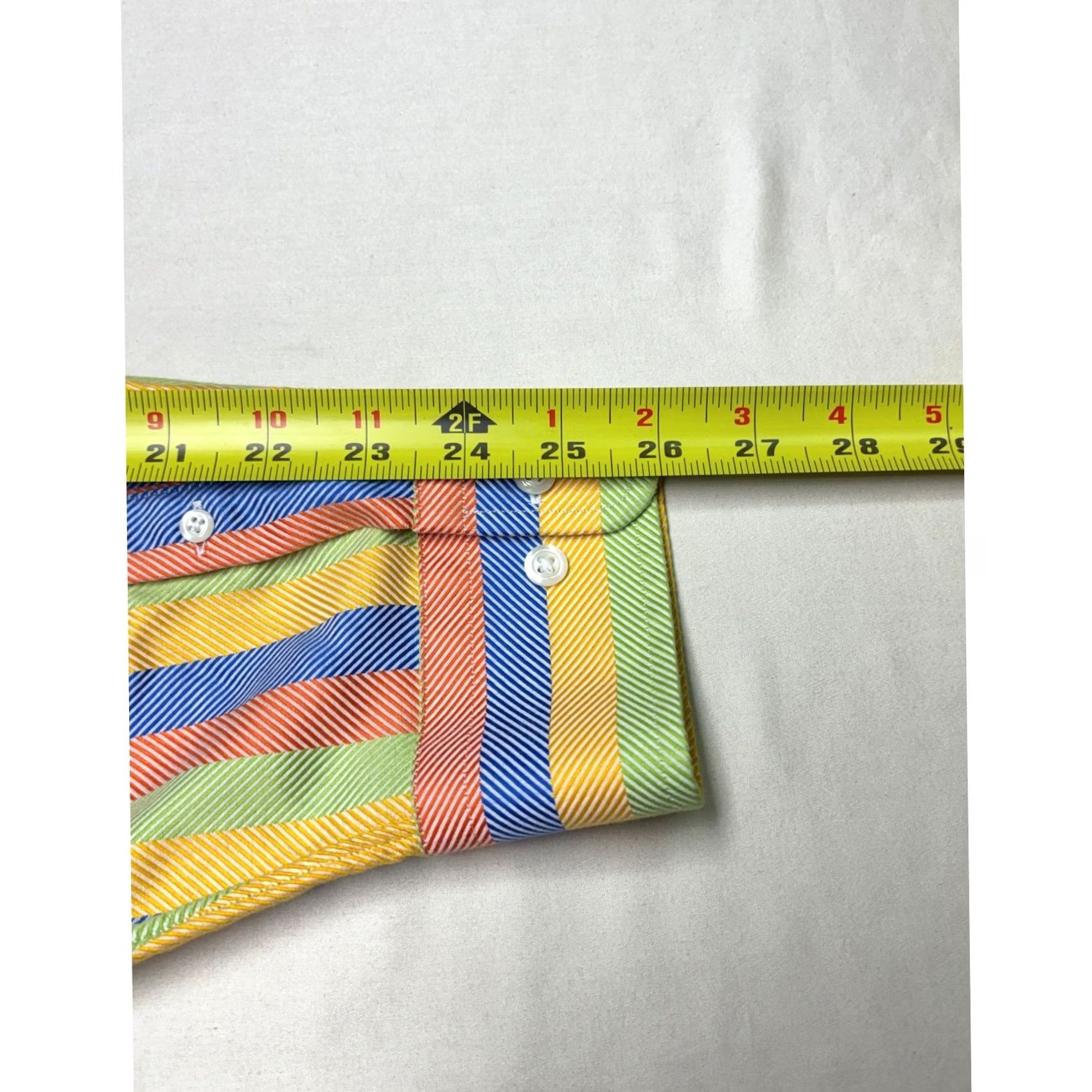 Vintage Paul Fredrick Mens XL Performance Cotton Striped Button Down Sport Shirt Multi Size US XL / EU 56 / 4 - 8 Thumbnail