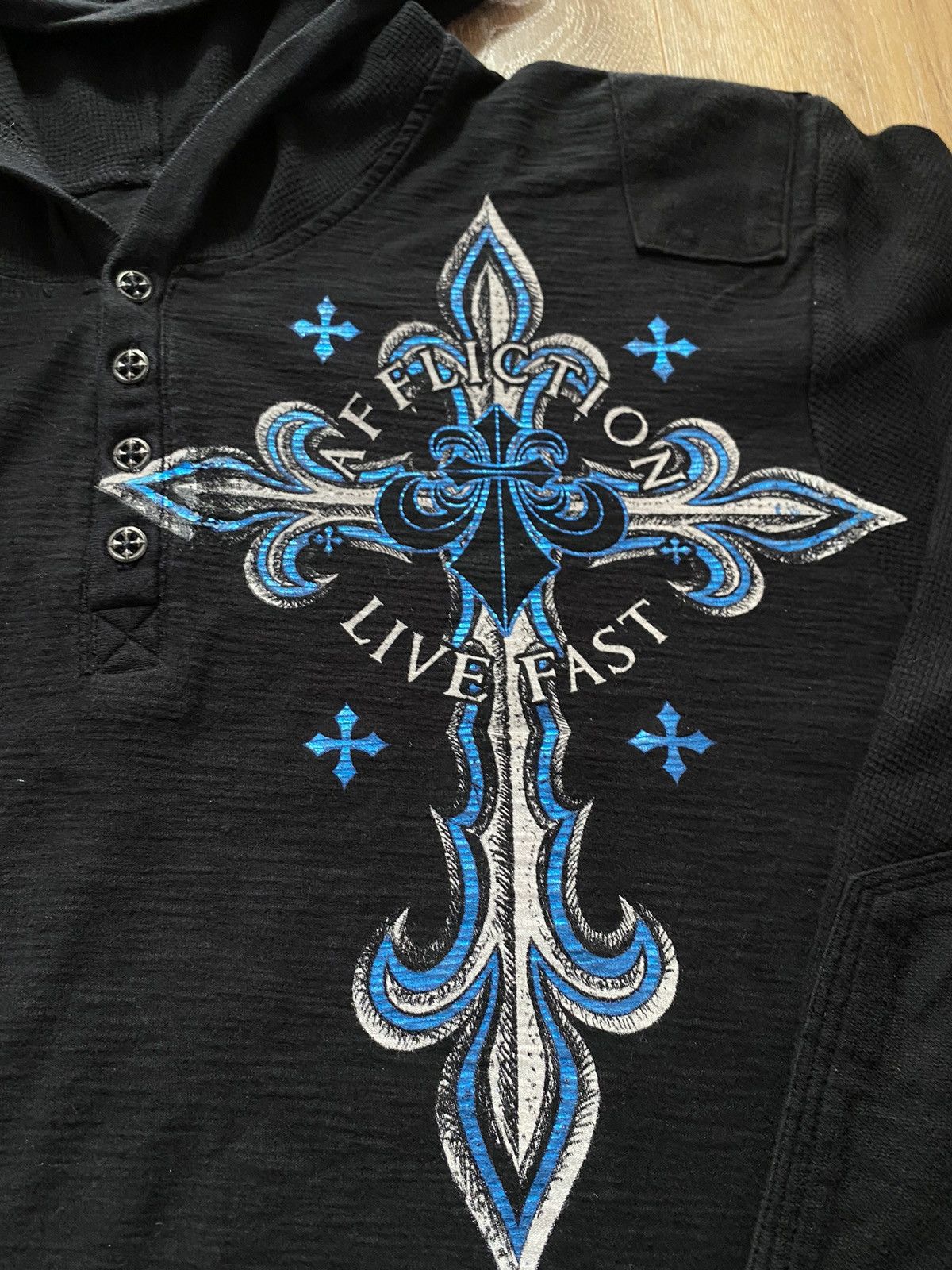 Affliction Affliction Live Fast T Shirt Long Sleeve Logo Spell Out Size US XL / EU 56 / 4 - 6 Thumbnail