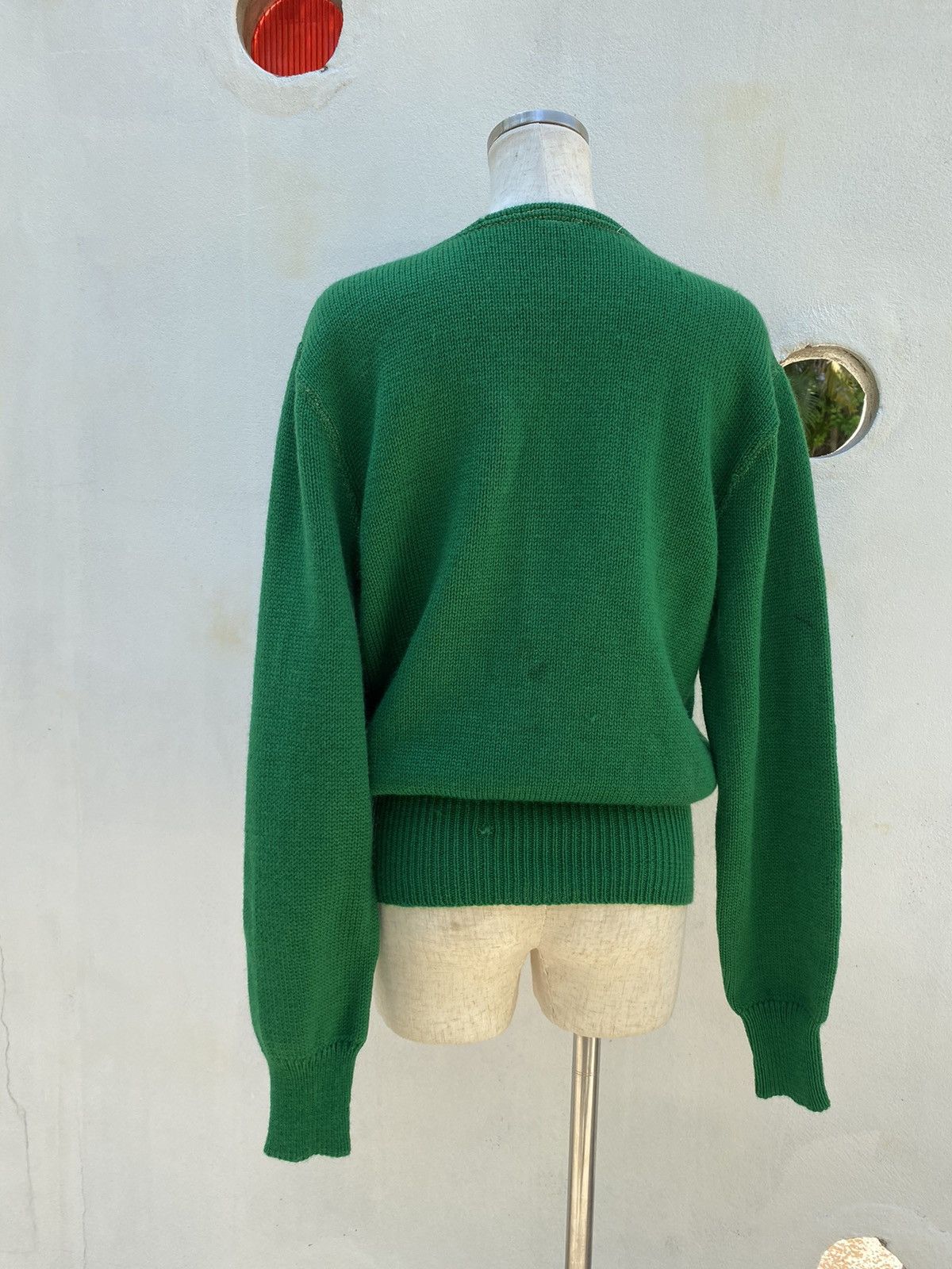 Designer × Vintage Nelson knitting Green Knit Sweater with Front Logo Patch Size M / US 6-8 / IT 42-44 - 10 Thumbnail
