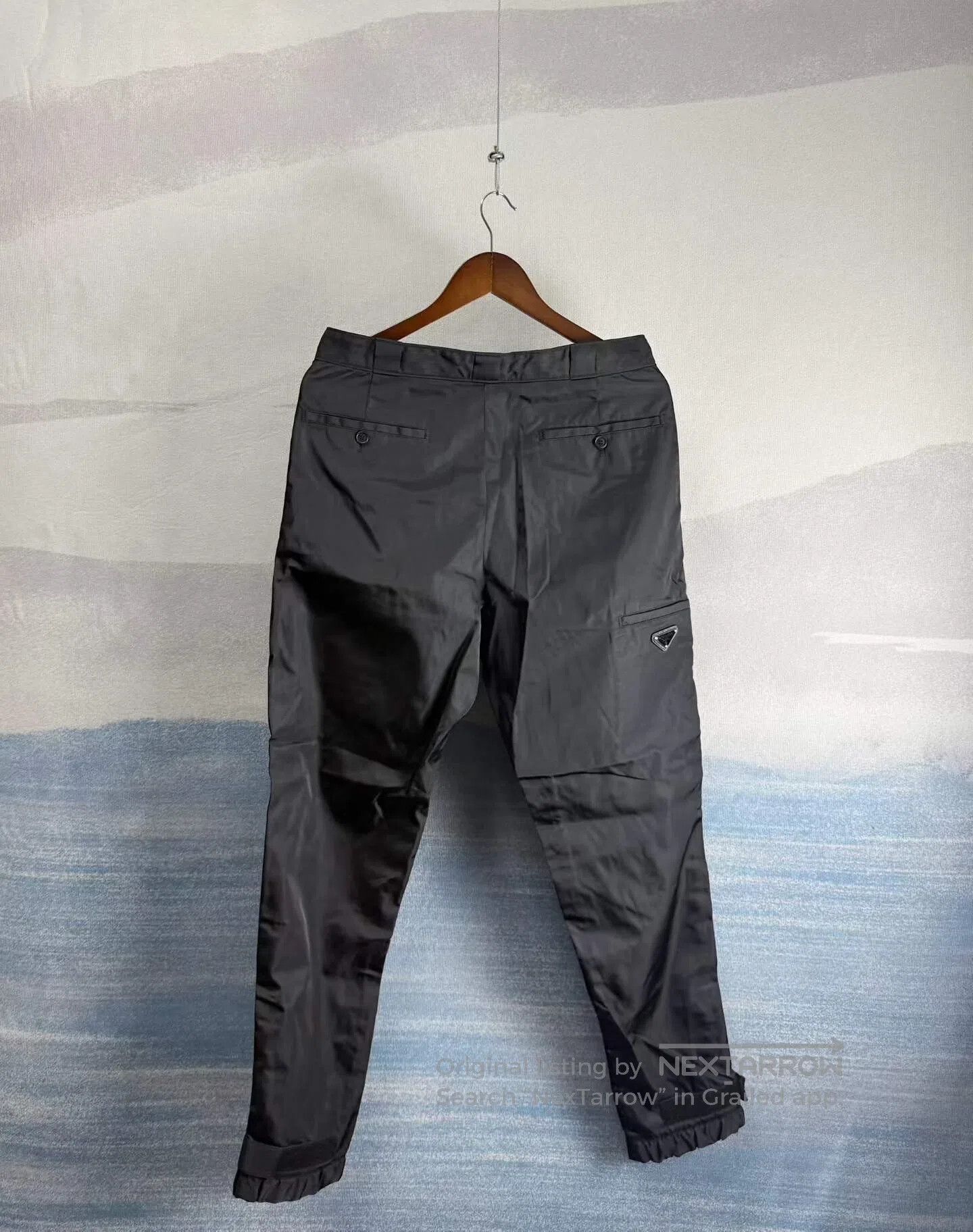 Prada Prada Black Back Triangle Logo Nylon Pants| Size US 30 / EU 46 - 2 Thumbnail
