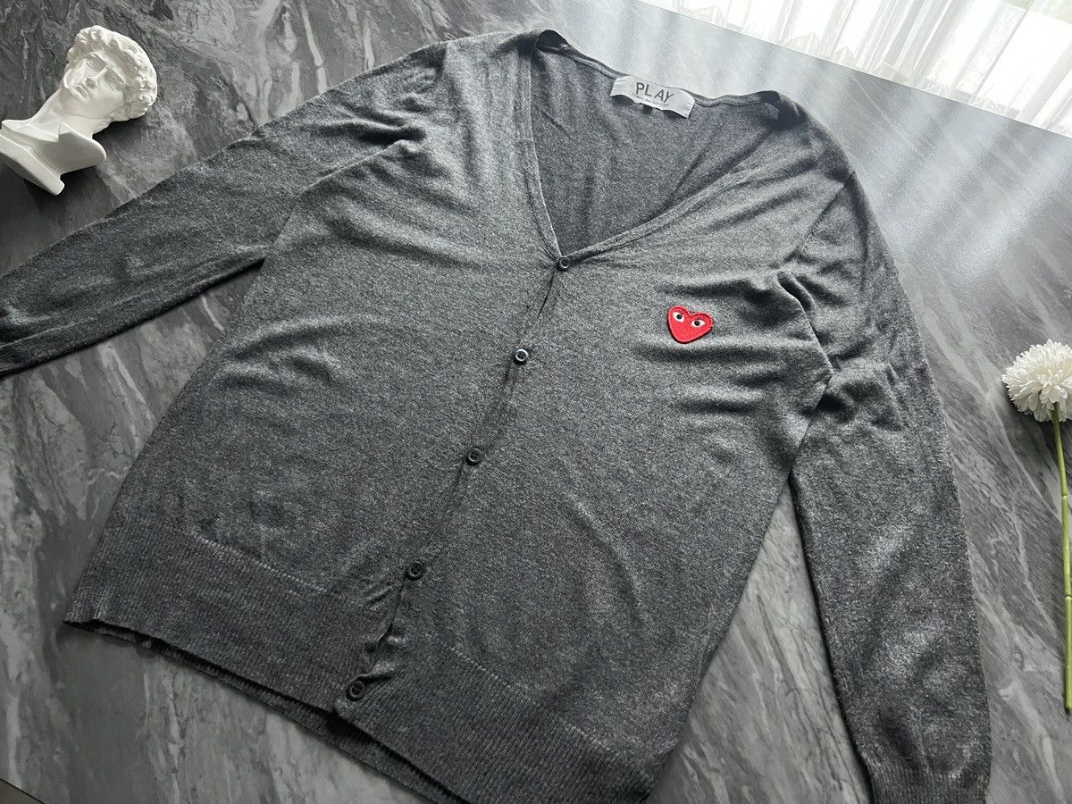 Comme des Garcons PLAY Comme Des Garcons : Play Cardigan Black Gray Heart Size US L / EU 52-54 / 3 - 1 Thumbnail