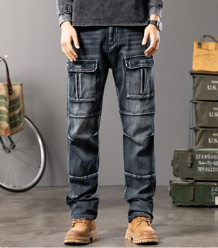 Jean Men's Cargo Jeans Elasticity Workwear Size US 30 / EU 46 - 1 Thumbnail