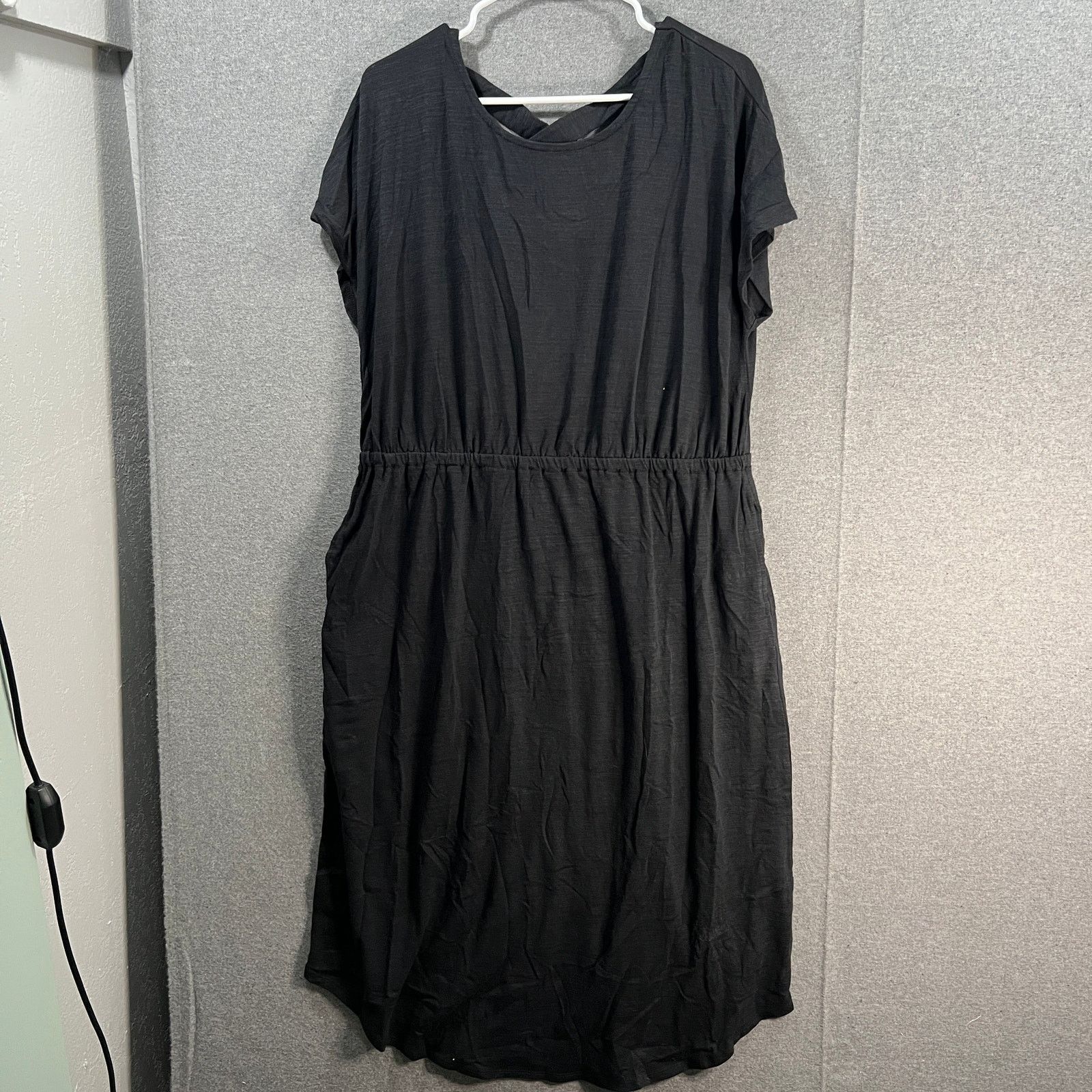 Other zuda Z-Air Slub Jersey Crosstadi Midi Dress Black Large Size L / US 10 / IT 46 - 1 Thumbnail