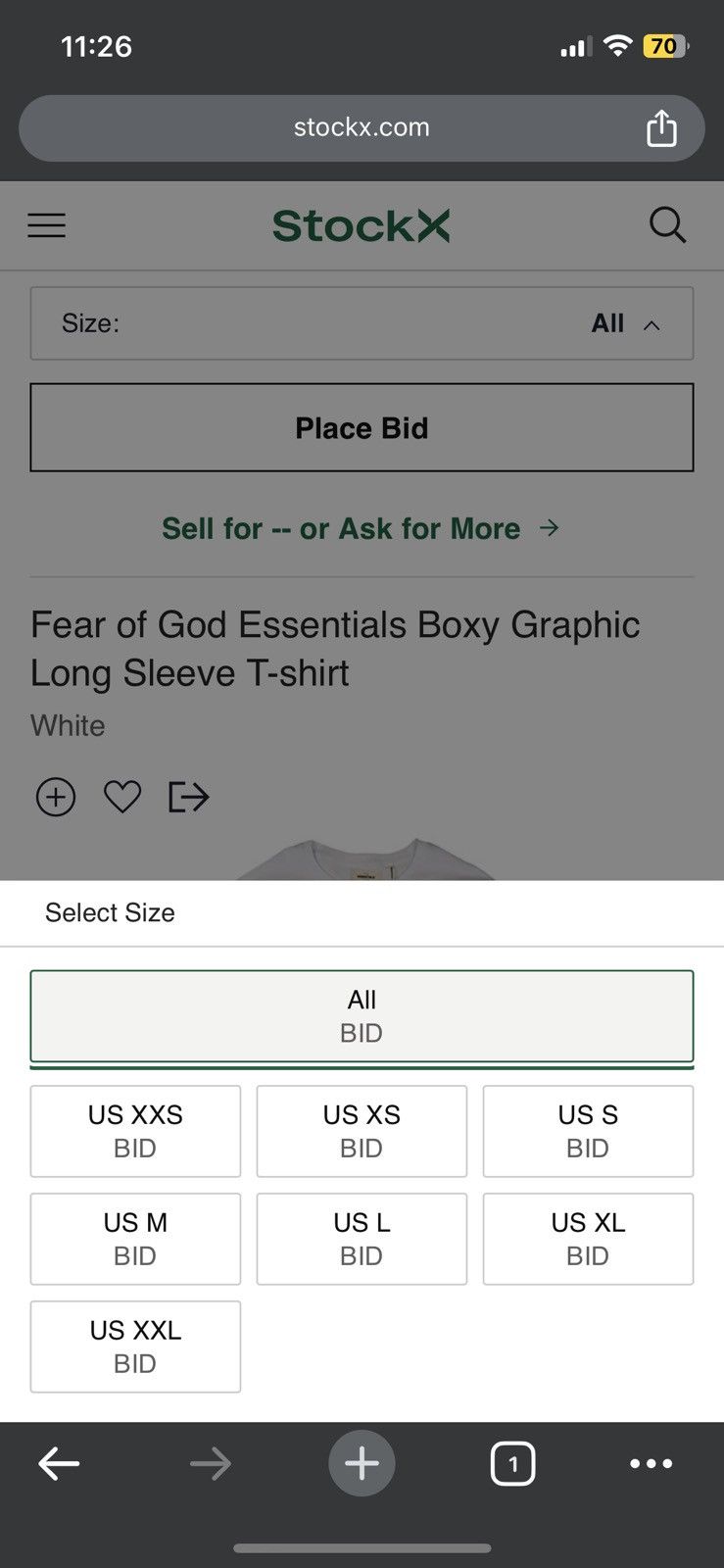 Fear of God 🔥Fear of God Essentials Boxy Long Sleeve Tee White SZ L Size US L / EU 52-54 / 3 - 13 Thumbnail