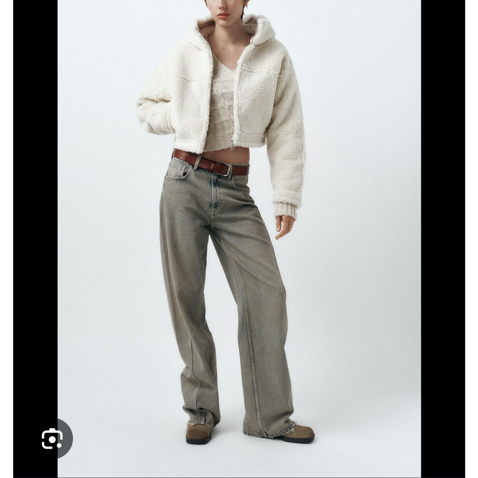 Zara Zara Size XS Zara Women's Plush Cream Teddy Jacket Size XS / US 0-2 / IT 36-38 - 2 Thumbnail
