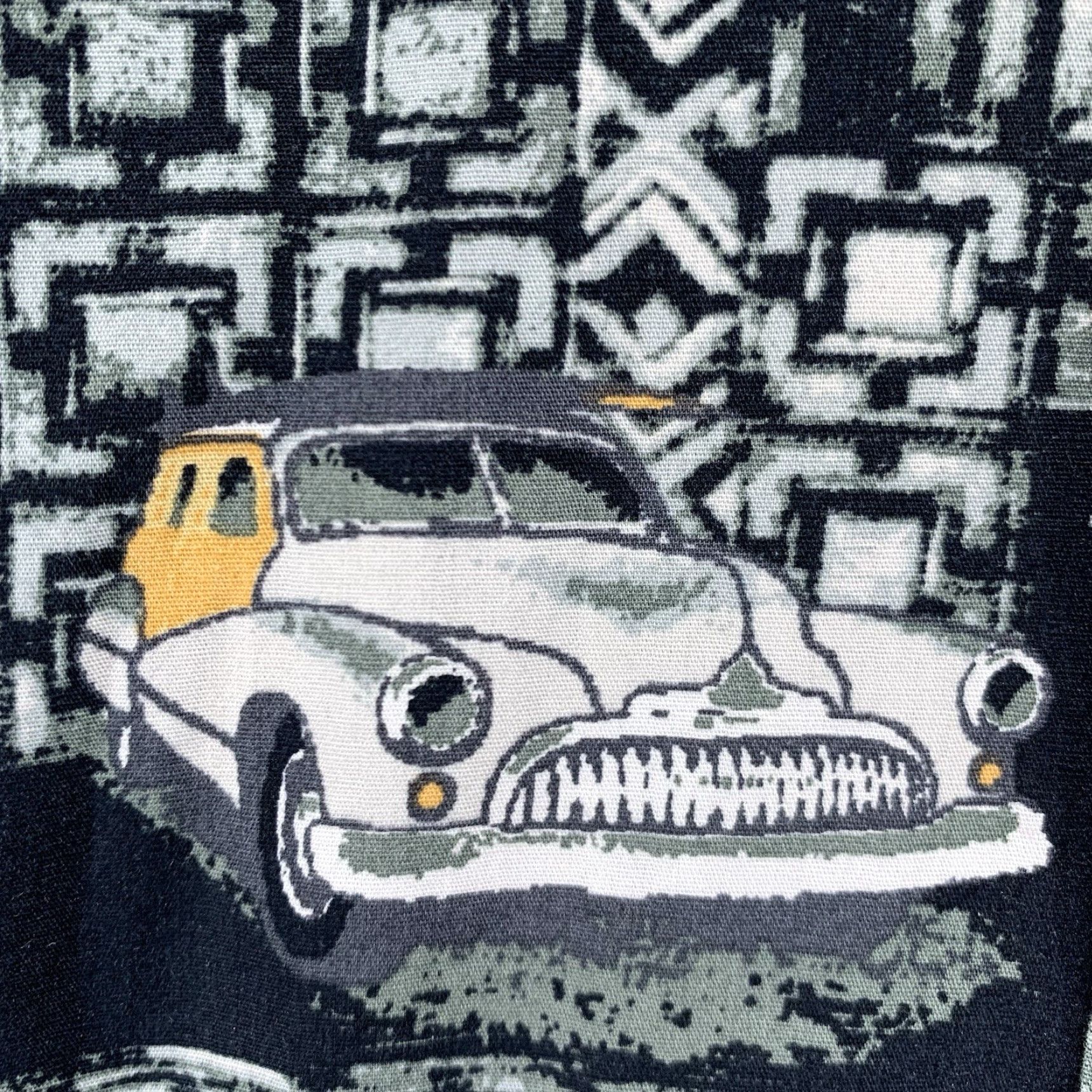 Vintage Vintage Natural Issue Men's Hawaiian Shirt 90s Cars Graphic All Cotton Short Sleeve Small Black Size US S / EU 44-46 / 1 - 5 Thumbnail