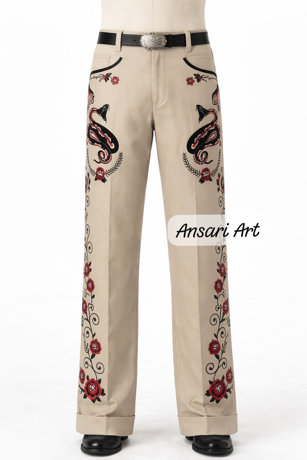 Other Men 2PC Customized Snake, floral embroidery western outfit Size 44R - 5 Thumbnail