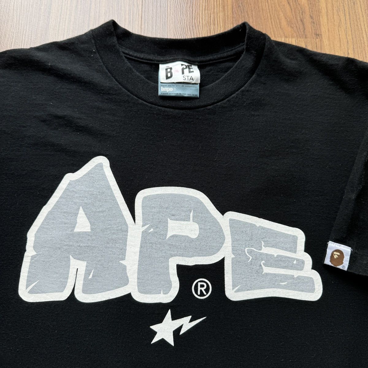 Pre-owned Bape Vintage  Sta Ape Big Logo Spell Out In Black